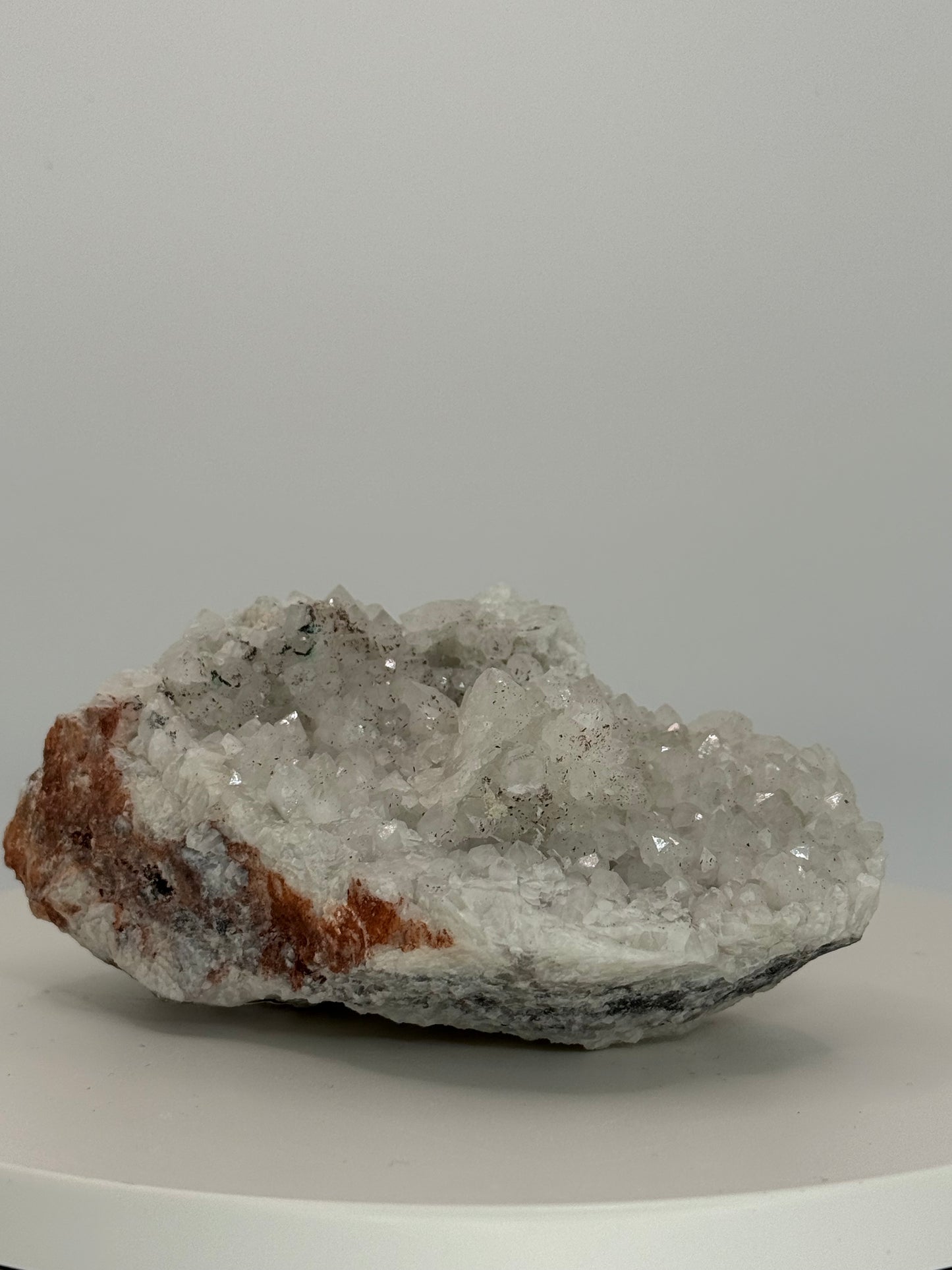 Quartz Cluster on Ironstone/Jasper Matrix – Natural Sparkling Crystal on Earthy Mineral Base