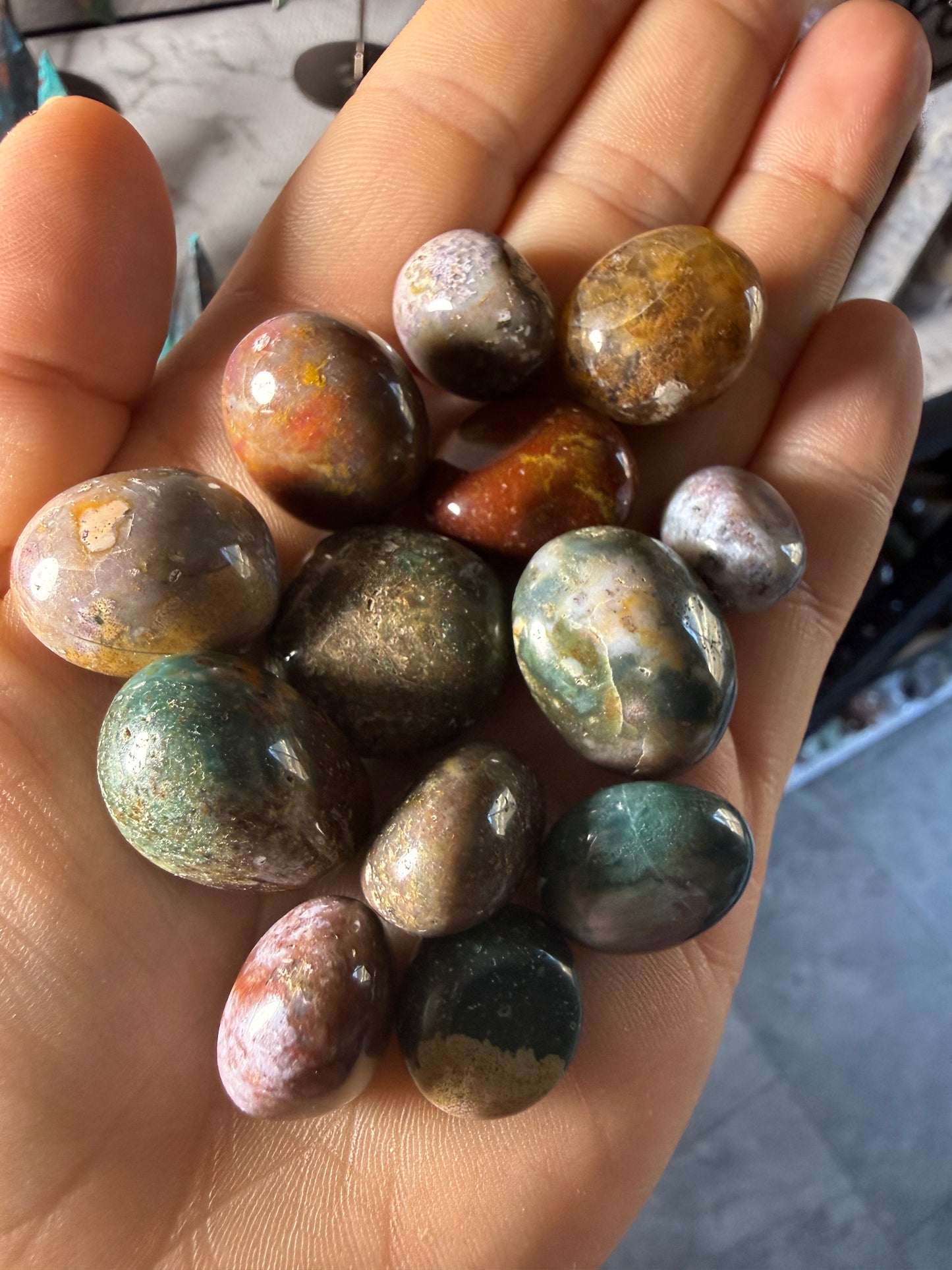 Ocean Jasper Tumbled Stones – Polished Joy & Renewal Crystals for Heart Healing & Positivity