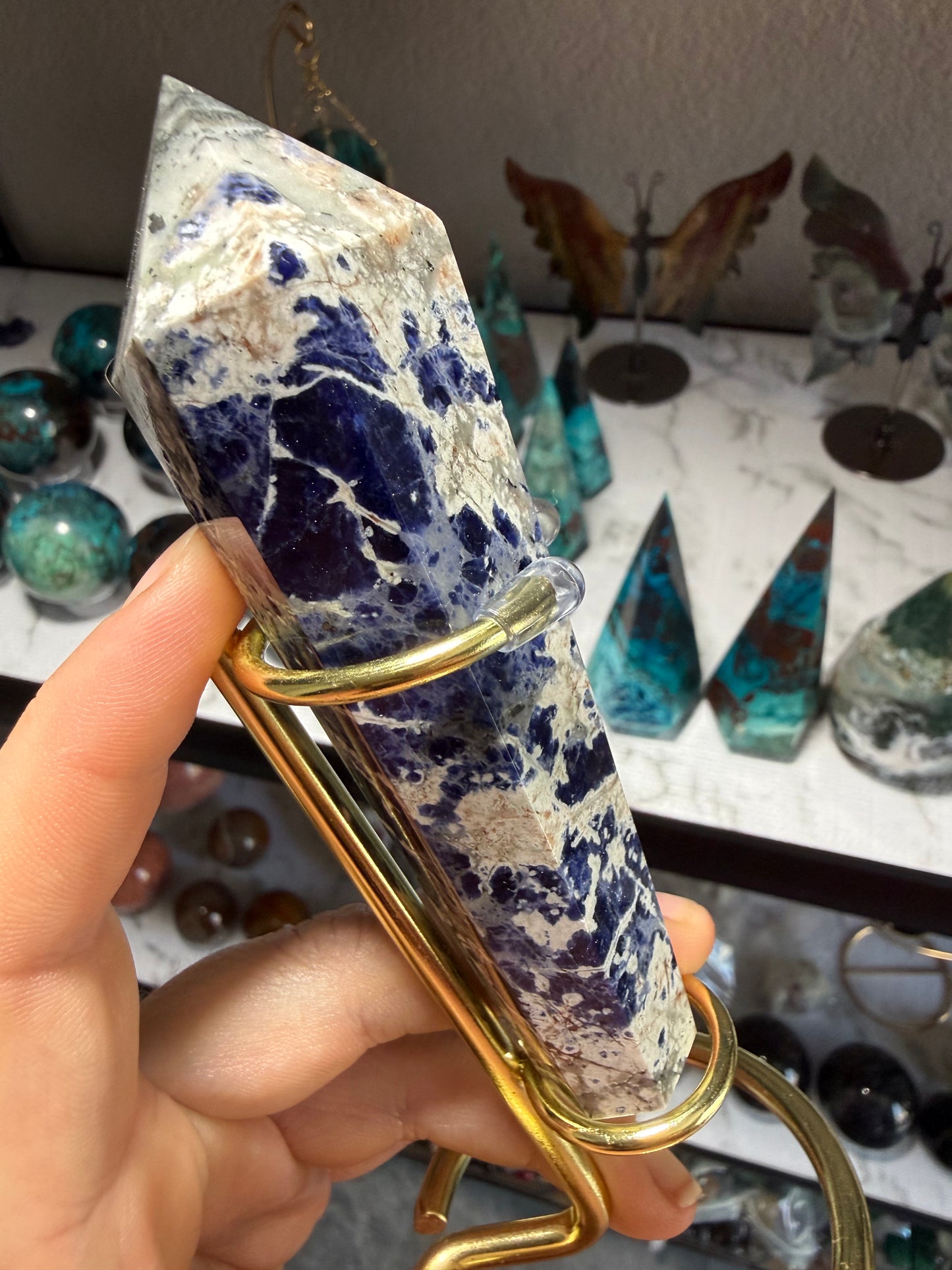 Sodalite Crystal Wand – Polished Blue Stone for Intuition, Clarity & Emotional Balance