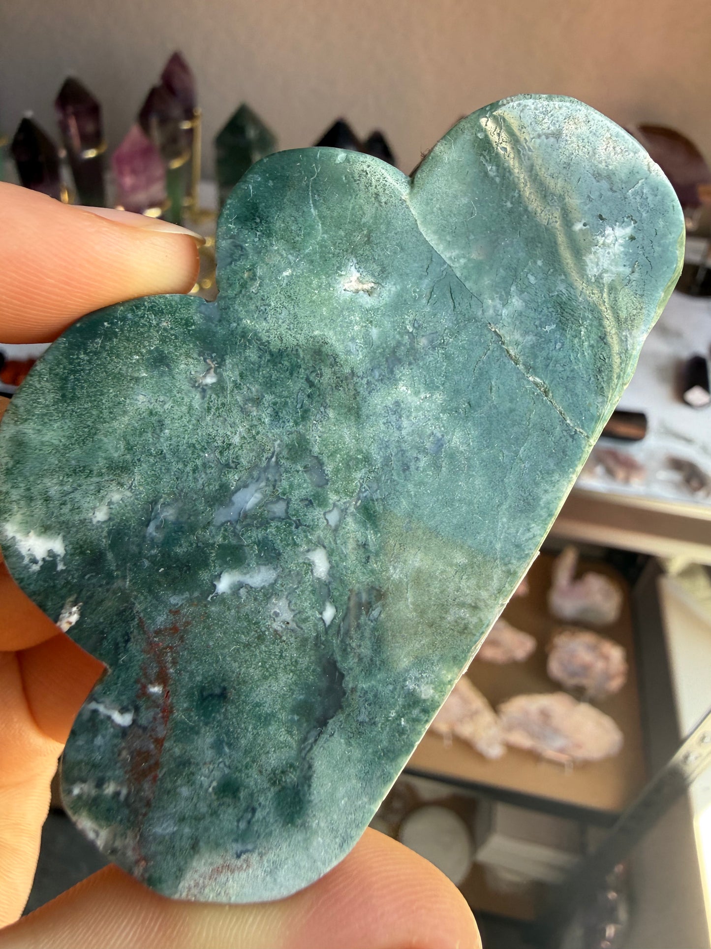 Moss Agate Cloud Freeform – Polished Crystal Carving for Growth, Grounding & Natural Calm