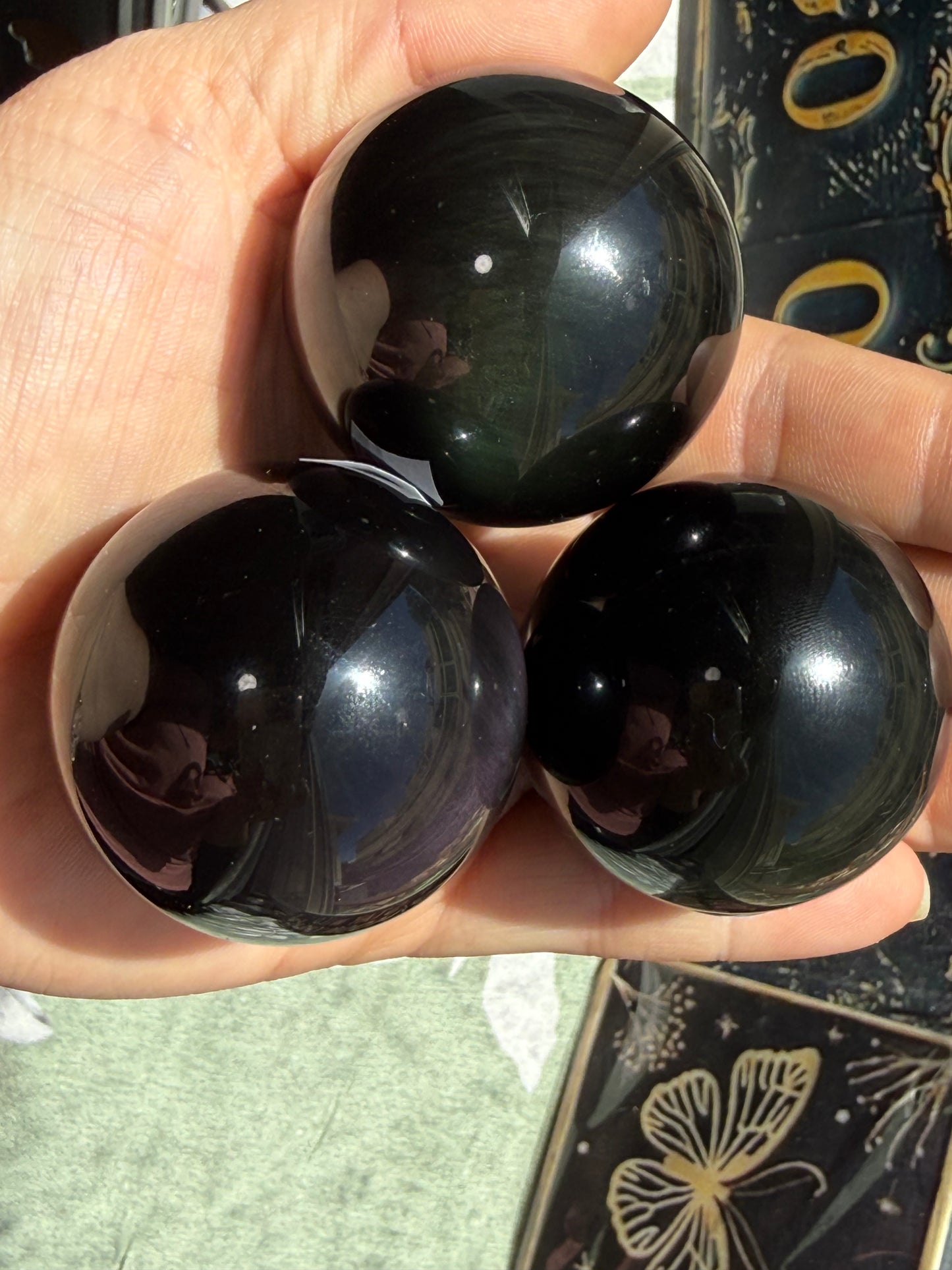 Rainbow Obsidian Sphere 3.5–4 oz – Polished Crystal Orb with Natural Flash for Protection & Heart Healing