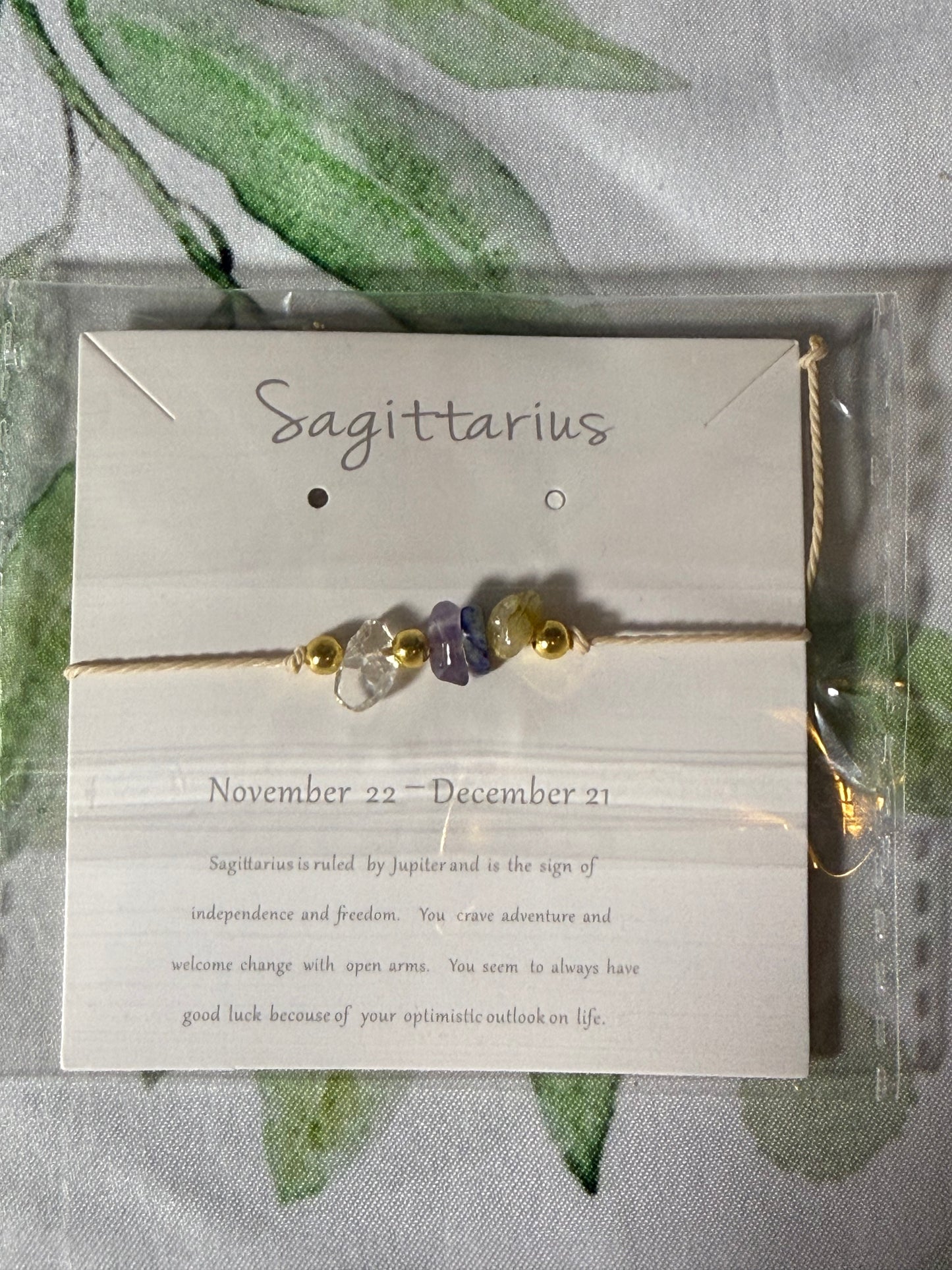 Zodiac Meaning Bracelets | Astrology Crystal Bracelet With Card