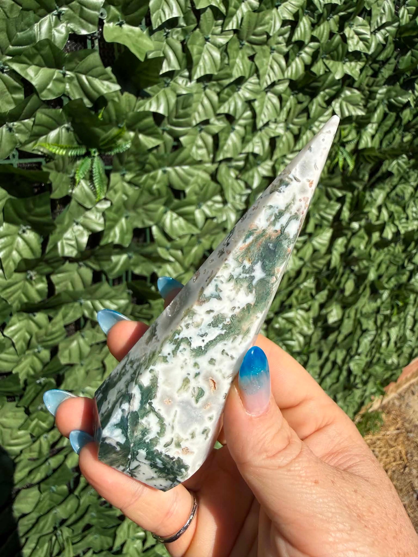 Tree & Moss Agate Diamond Points — Stability • Growth