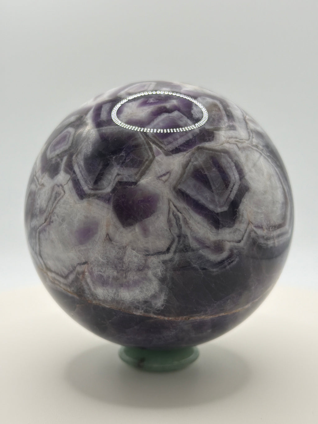 Dream Amethyst Sphere 23oz | Radiant Purple & White Bands | Decorative Gemstone