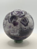 Dream Amethyst Sphere 23oz | Radiant Purple & White Bands | Decorative Gemstone
