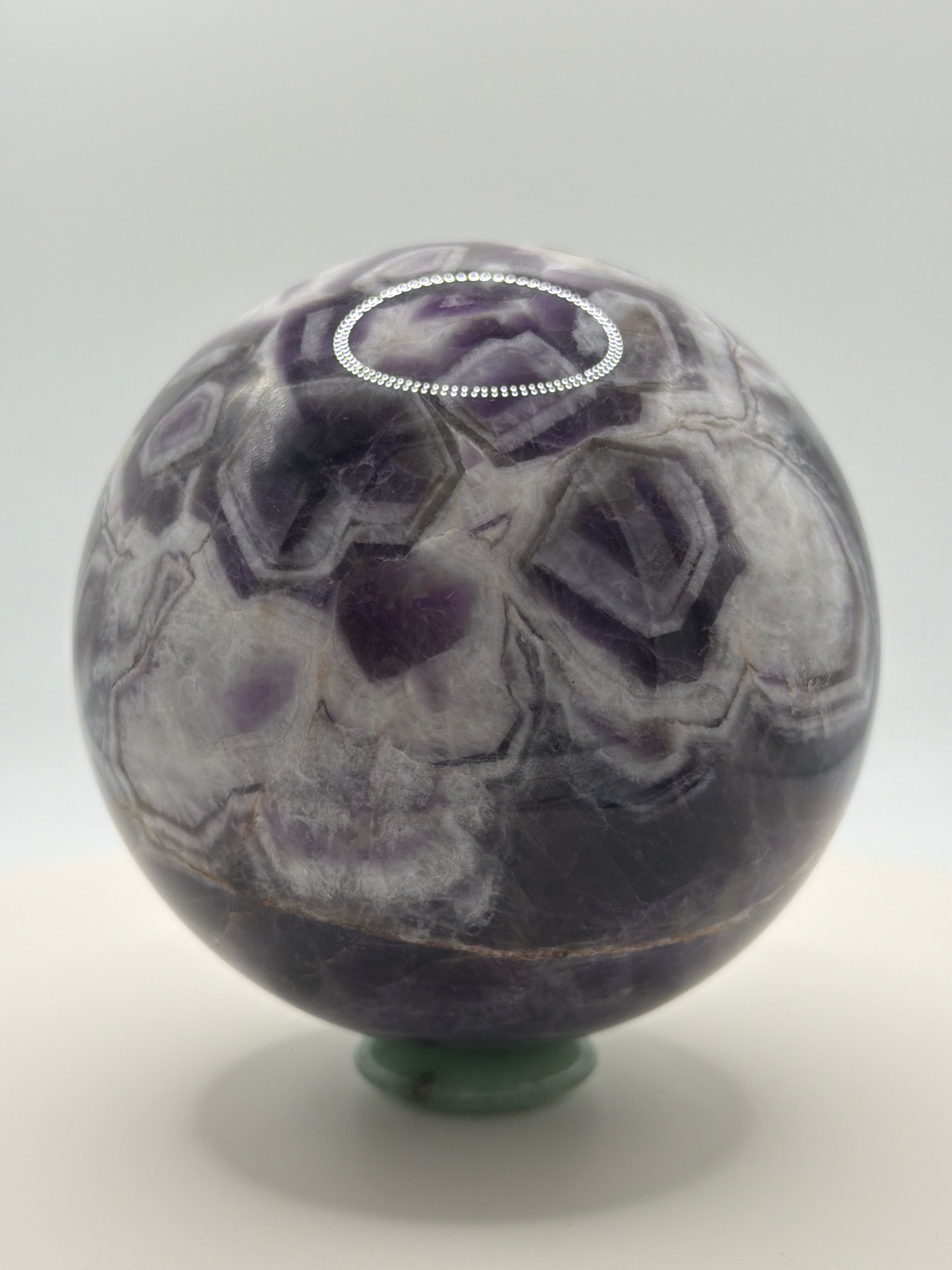 Dream Amethyst Sphere 23oz | Radiant Purple & White Bands | Decorative Gemstone
