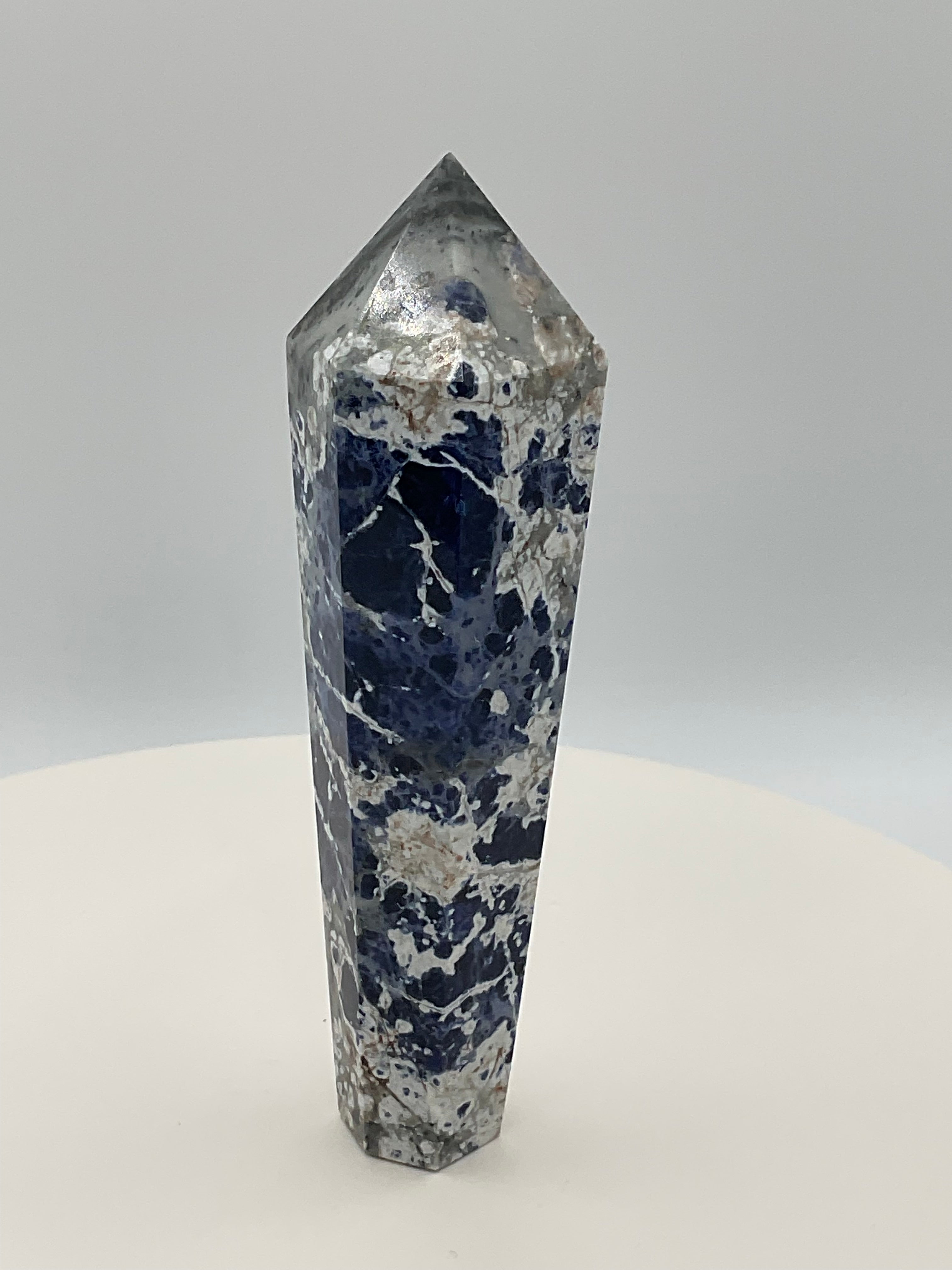 Sodalite Crystal Wand – Polished Blue Stone for Intuition, Clarity & Emotional Balance