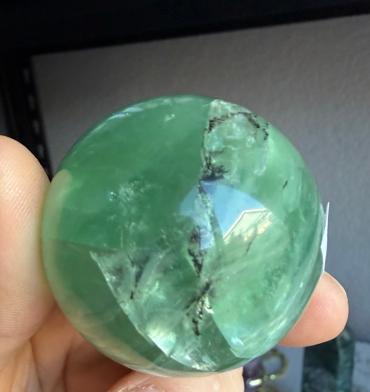 Fluorite Sphere 4.9 oz – Polished Crystal Ball for Focus, Clarity & Energy Balance