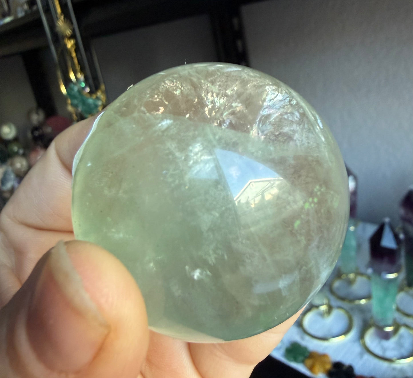 Fluorite Sphere 5 oz – Polished Crystal Ball for Focus, Clarity & Energy Balance