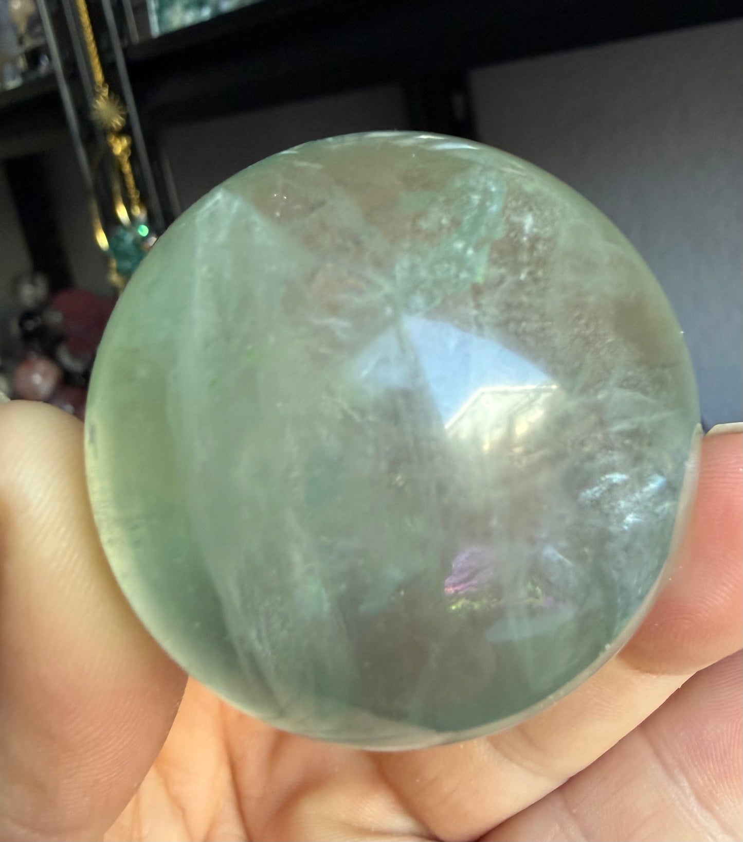 Fluorite Sphere 5 oz – Polished Crystal Ball for Focus, Clarity & Energy Balance