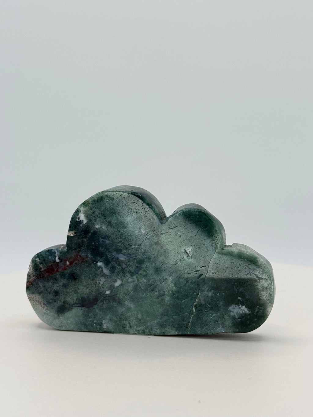 Moss Agate Cloud Freeform – Polished Crystal Carving for Growth, Grounding & Natural Calm