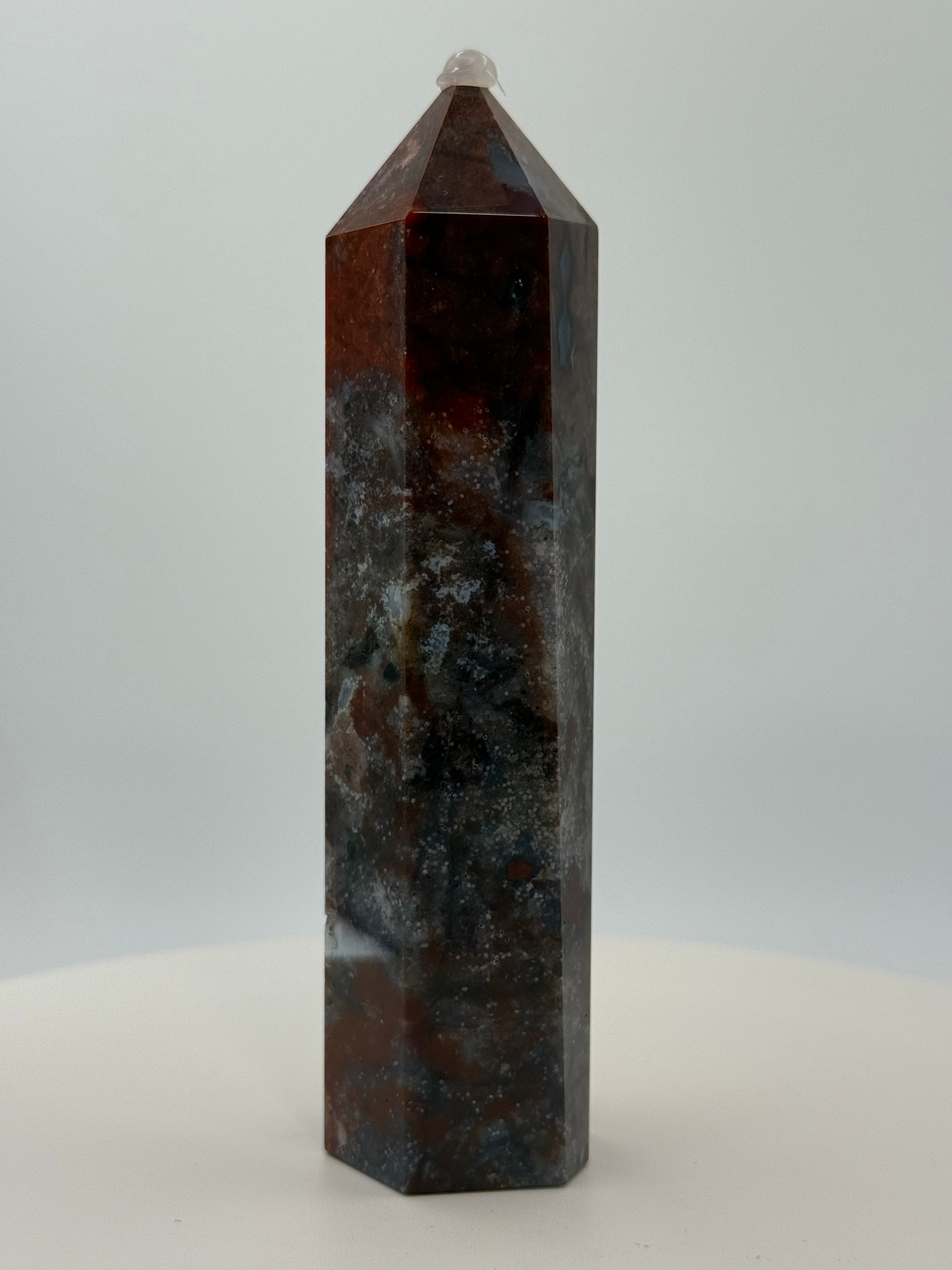 Starry Agate Tower 6.5 oz – Polished Crystal Point for Cosmic Calm, Balance & Celestial Beauty