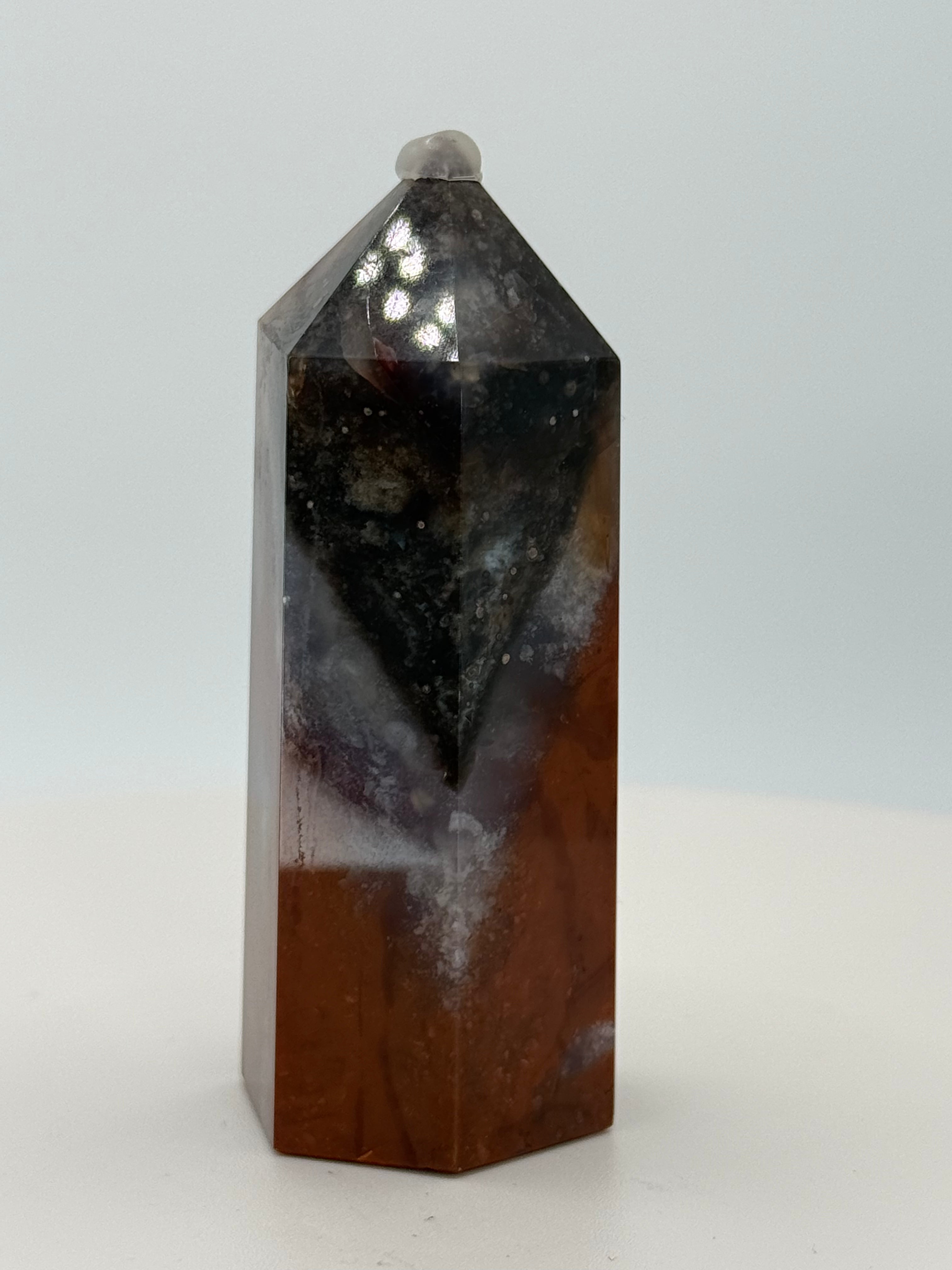 Starry Agate Tower 1.9–2.9 oz – Polished Crystal Point for Cosmic Calm, Balance & Celestial Beauty
