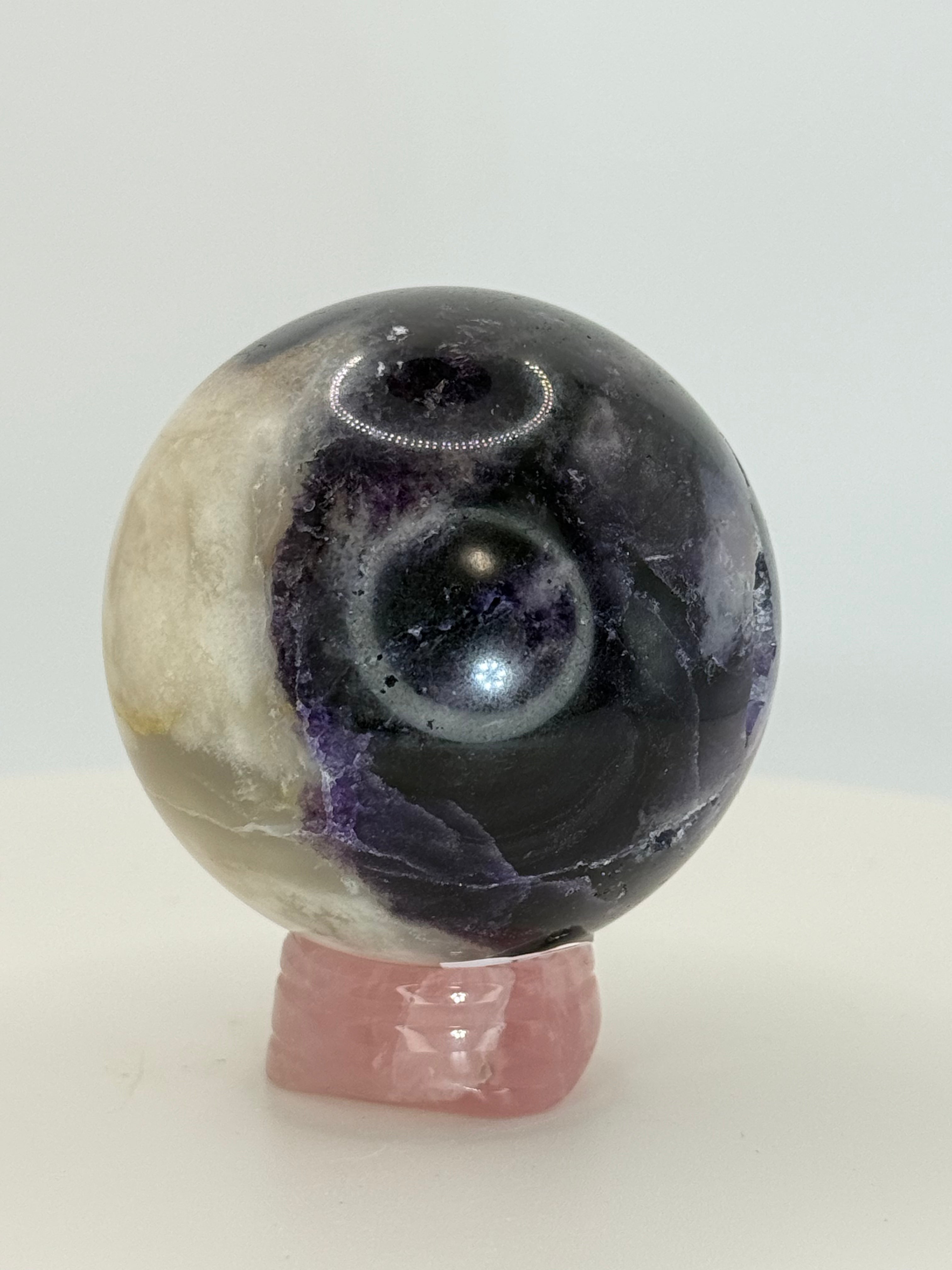 Fluorite–Sphalerite Sphere #4 – Polished Crystal for Clarity, Grounding & Transformative Balance