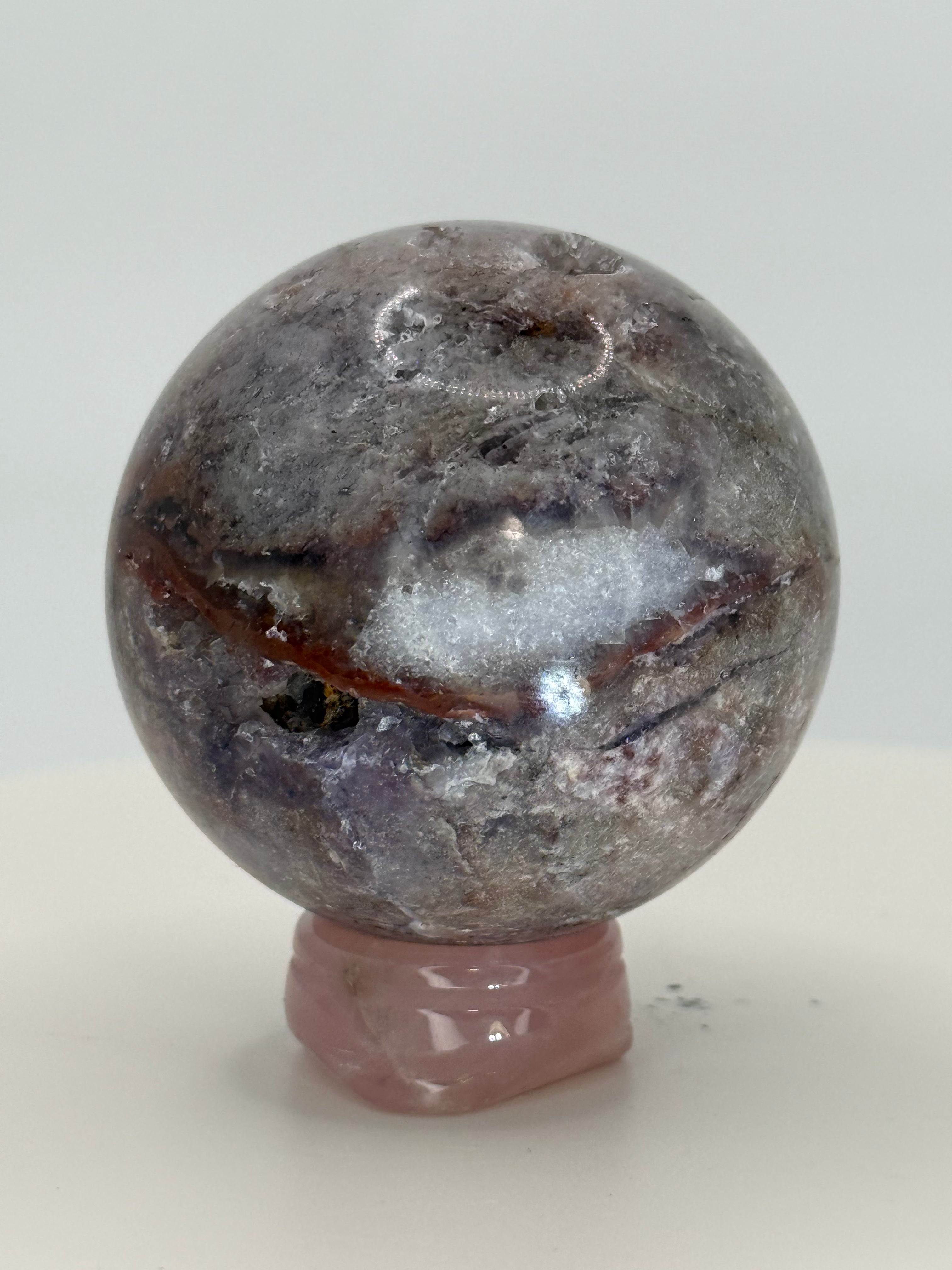Fluorite–Sphalerite Sphere #2 – Polished Crystal for Insight, Grounding & Transformative Energy
