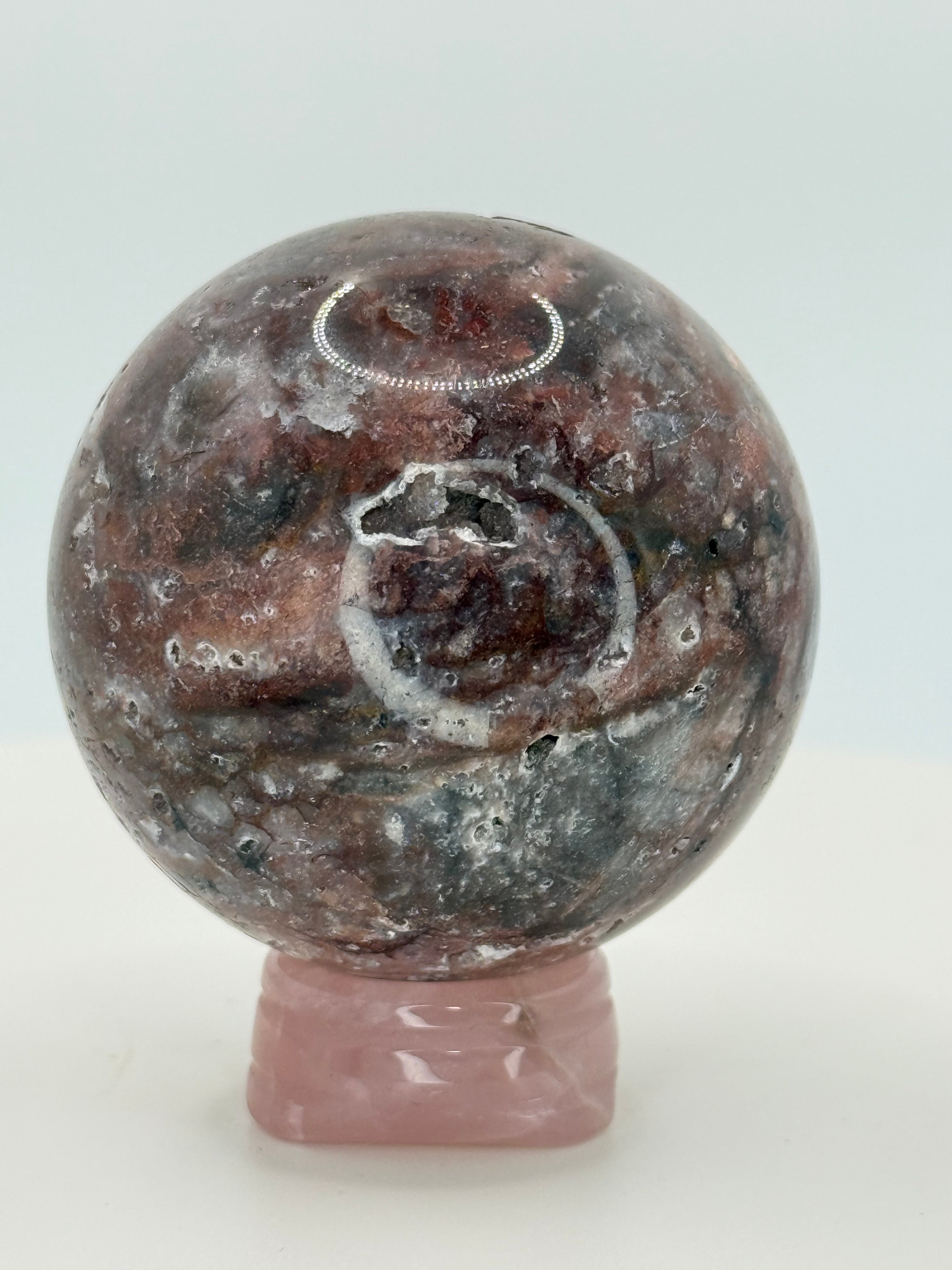 Fluorite–Sphalerite Sphere #5 – Polished Crystal for Clarity, Grounding & Transformative Strength
