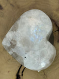 Rainbow Moonstone Heart 1.5 oz – Polished Crystal with Natural Flash for Intuition & Emotional Harmony