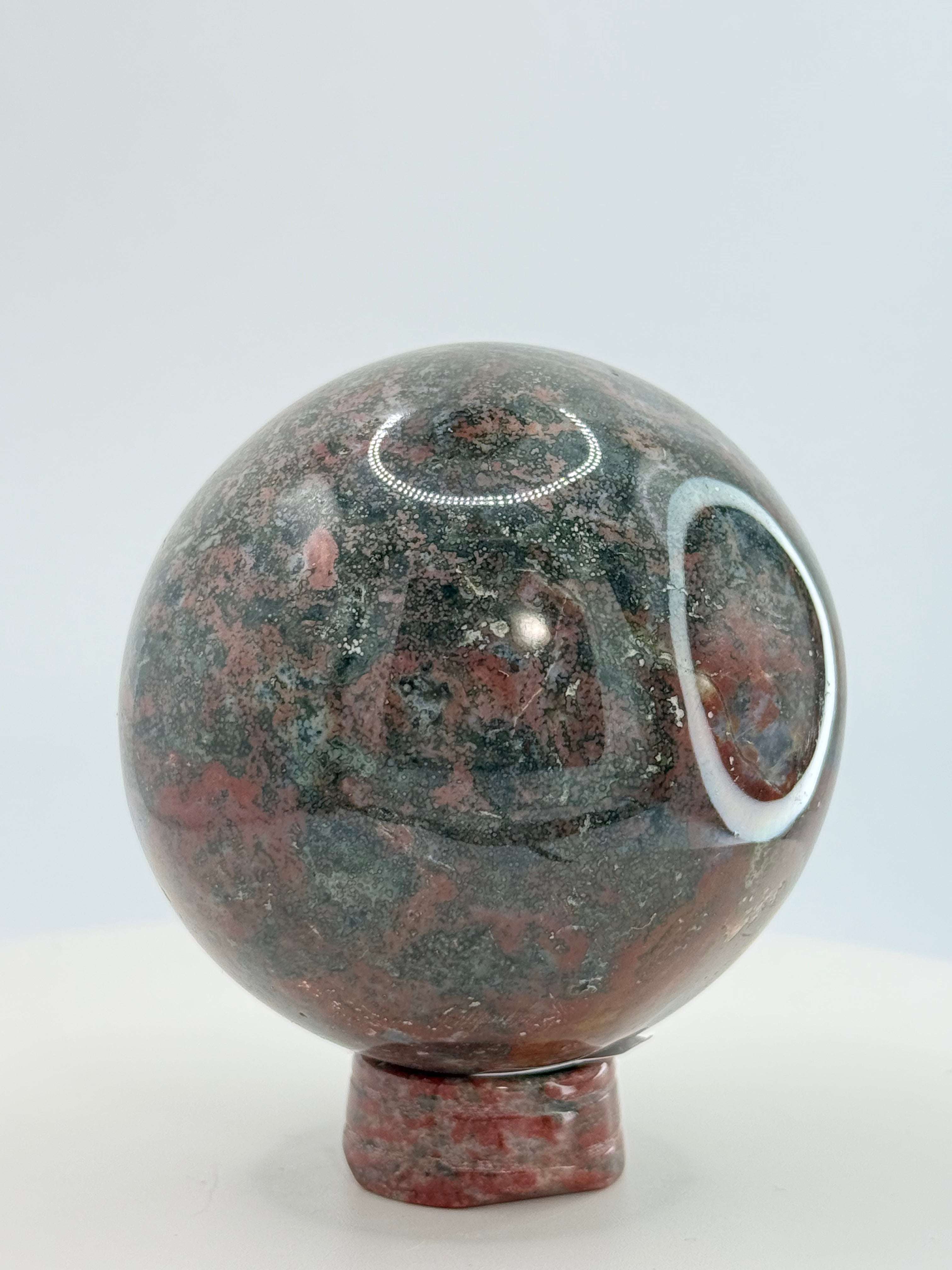 Ocean Jasper Large Sphere – Polished Crystal Orb for Joy, Renewal & Heart‑Healing Coastal Energy