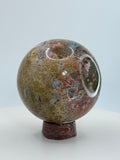 Ocean Jasper Medium Sphere – Polished Crystal Orb for Joy, Renewal & Heart‑Healing Energy