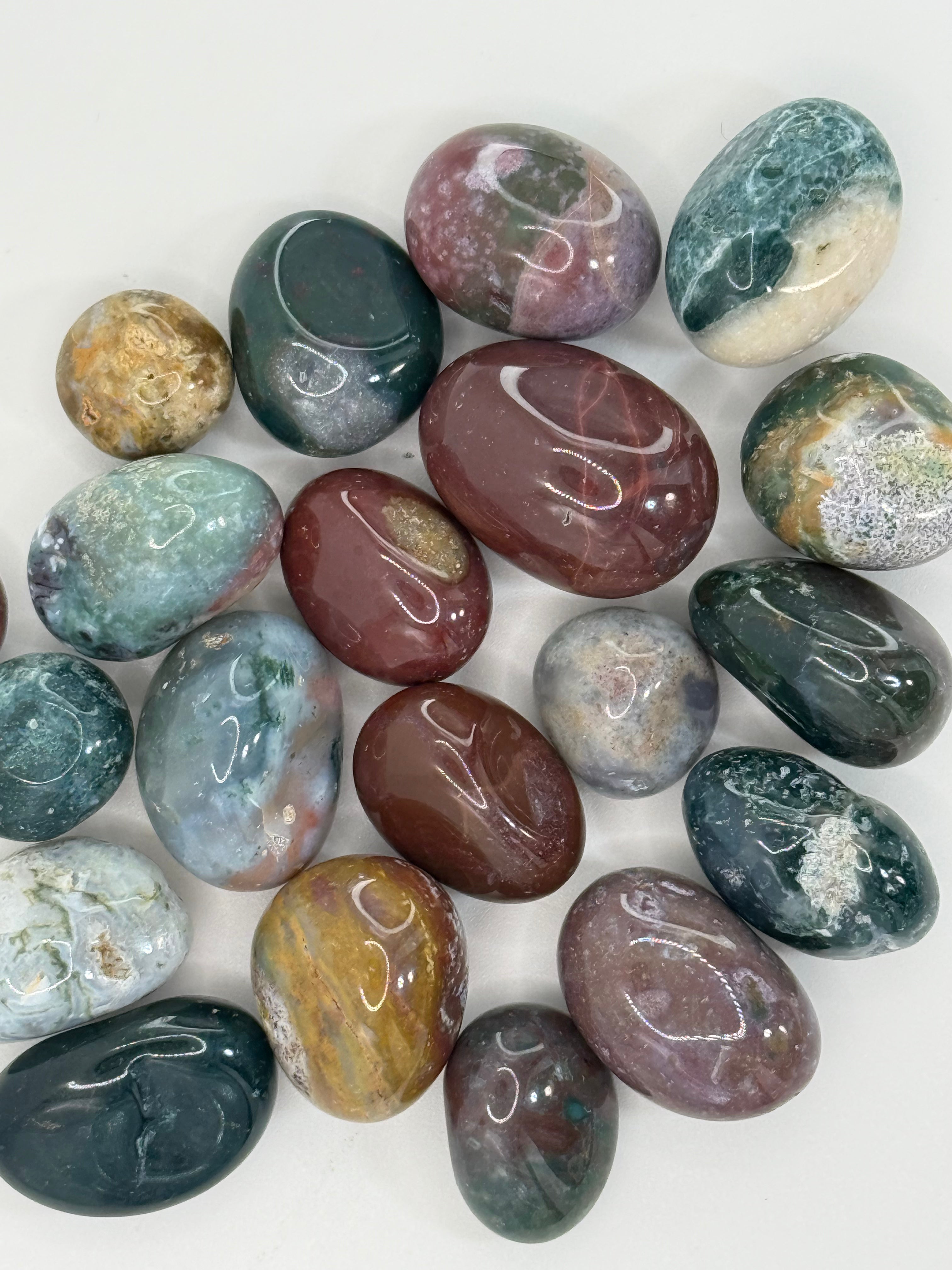 Ocean Jasper Tumbled Stones – Polished Joy & Renewal Crystals for Heart Healing & Positivity