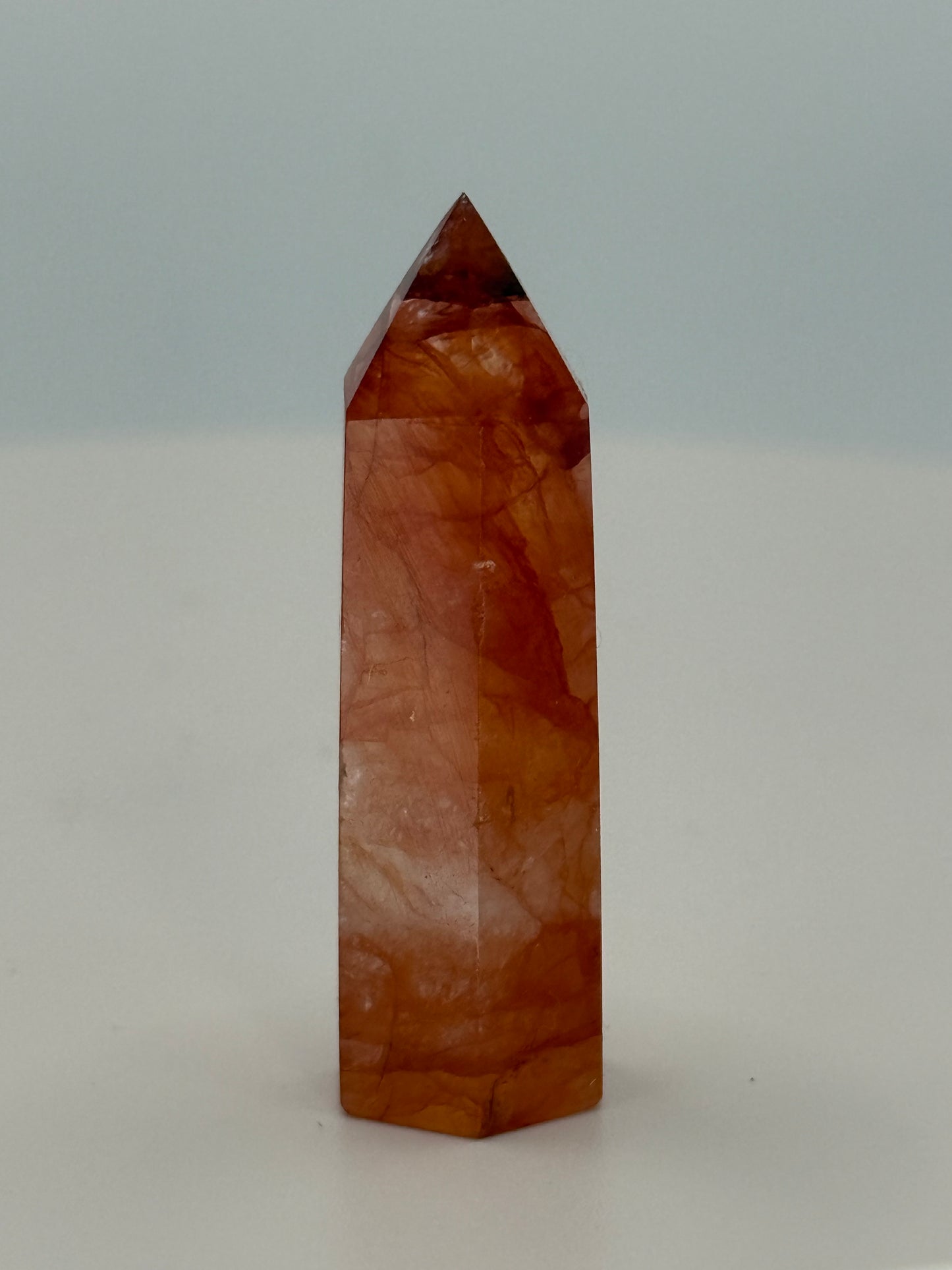 Fire Quartz Tower 0.6 oz – Polished Crystal Point for Energy, Passion & Emotional Balance