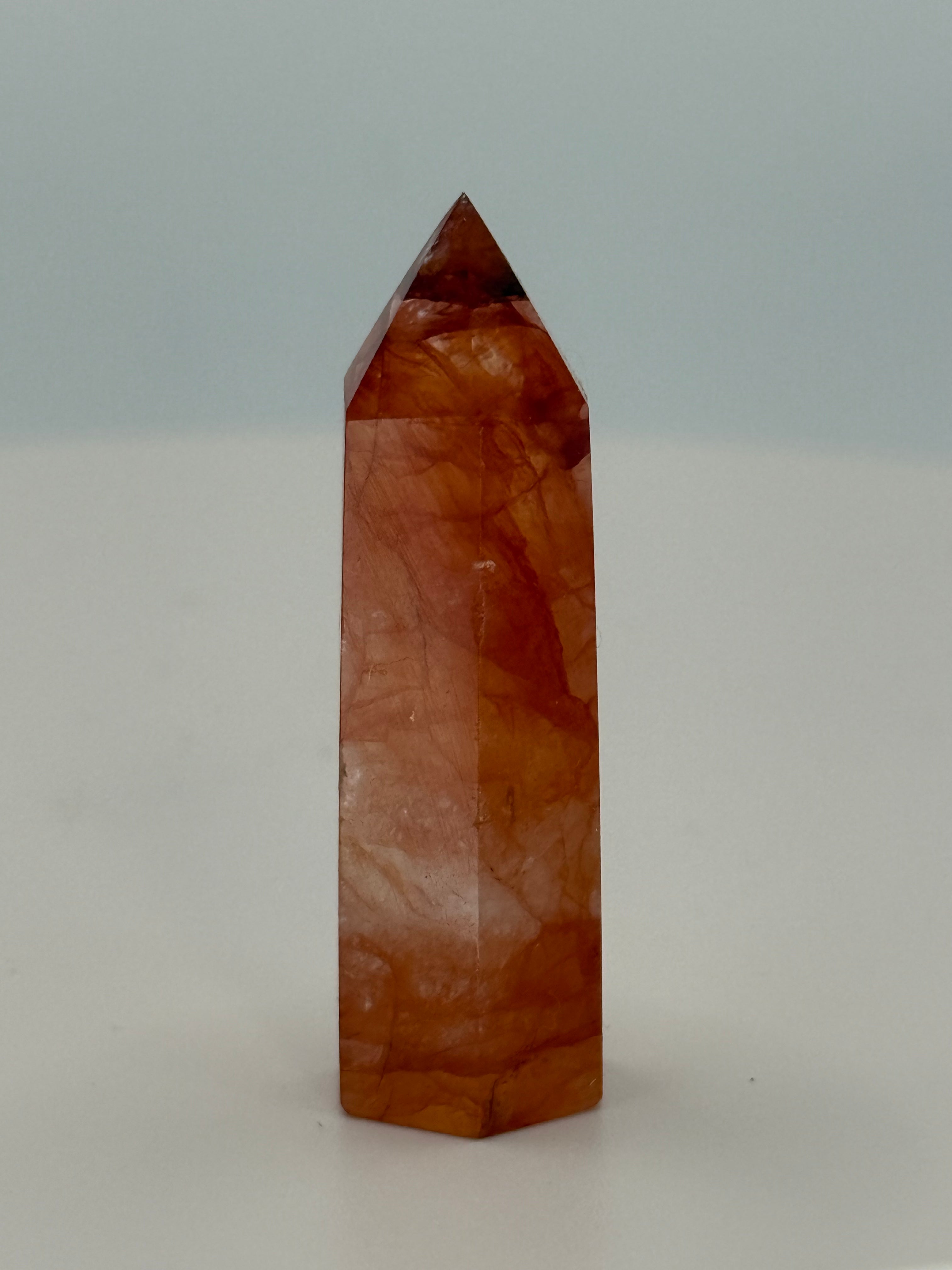 Fire Quartz Tower 0.6 oz – Polished Crystal Point for Energy, Passion & Emotional Balance