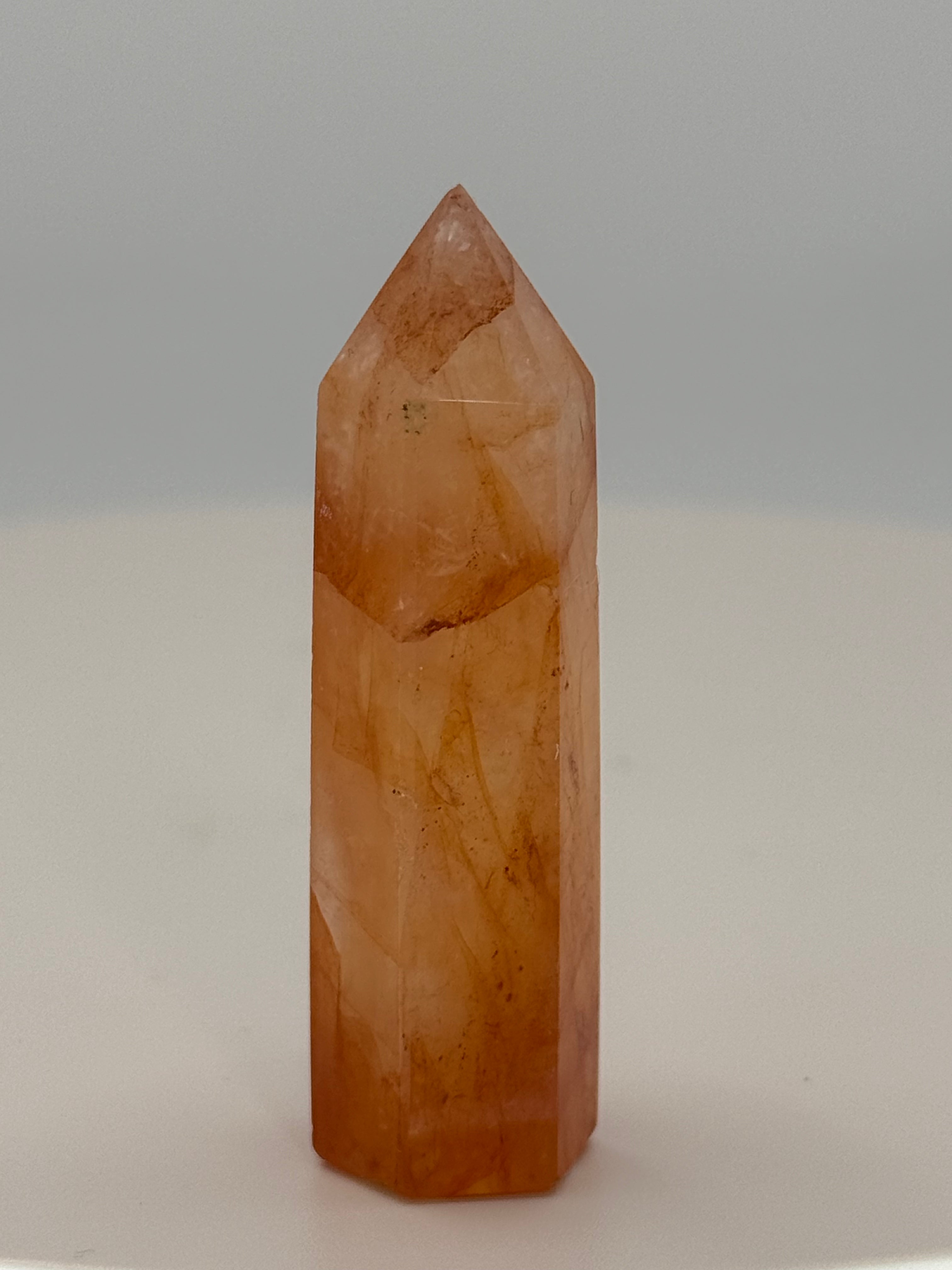 Fire Quartz Tower 0.8 oz – Polished Crystal Point for Energy, Passion & Emotional Clarity
