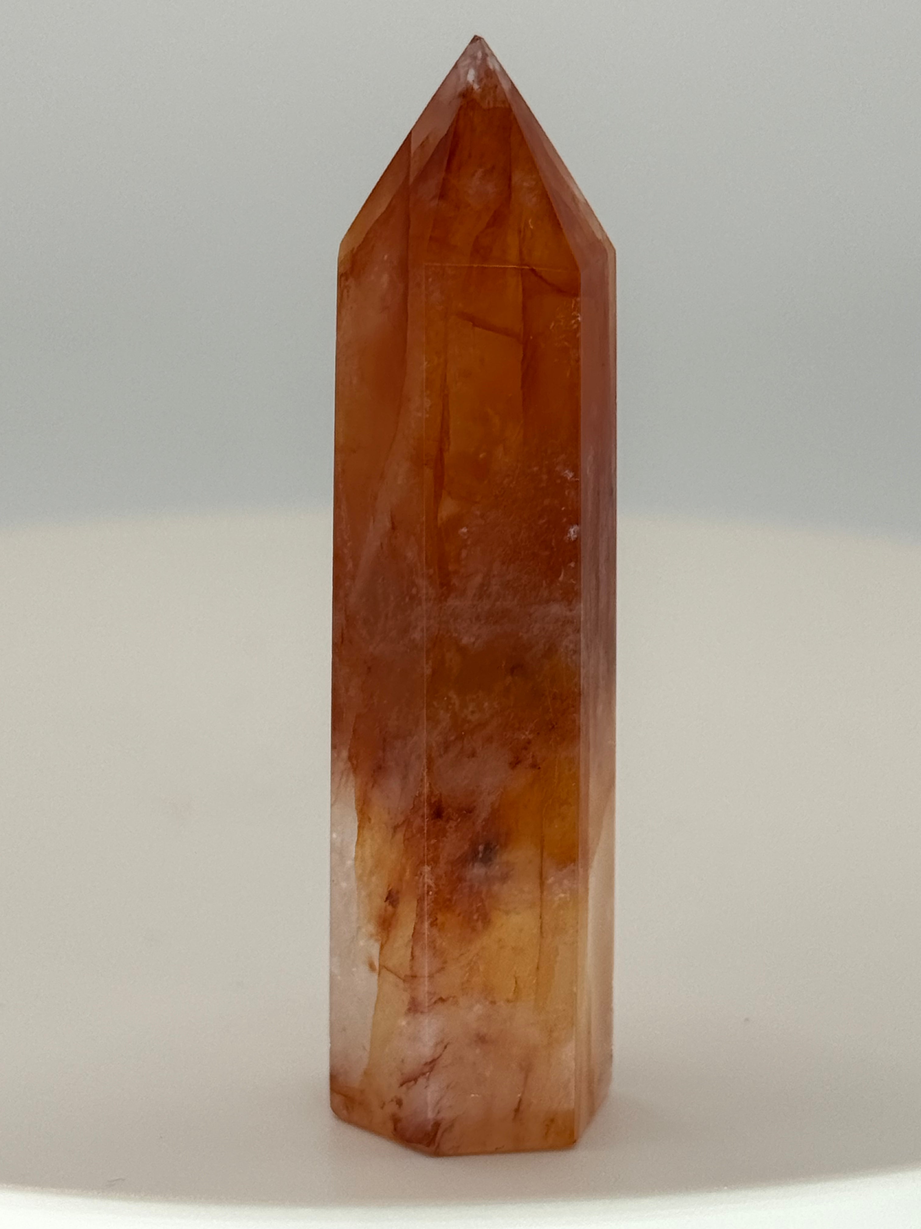 Fire Quartz Tower 1.1 oz – Polished Crystal Point for Energy, Passion & Emotional Alignment