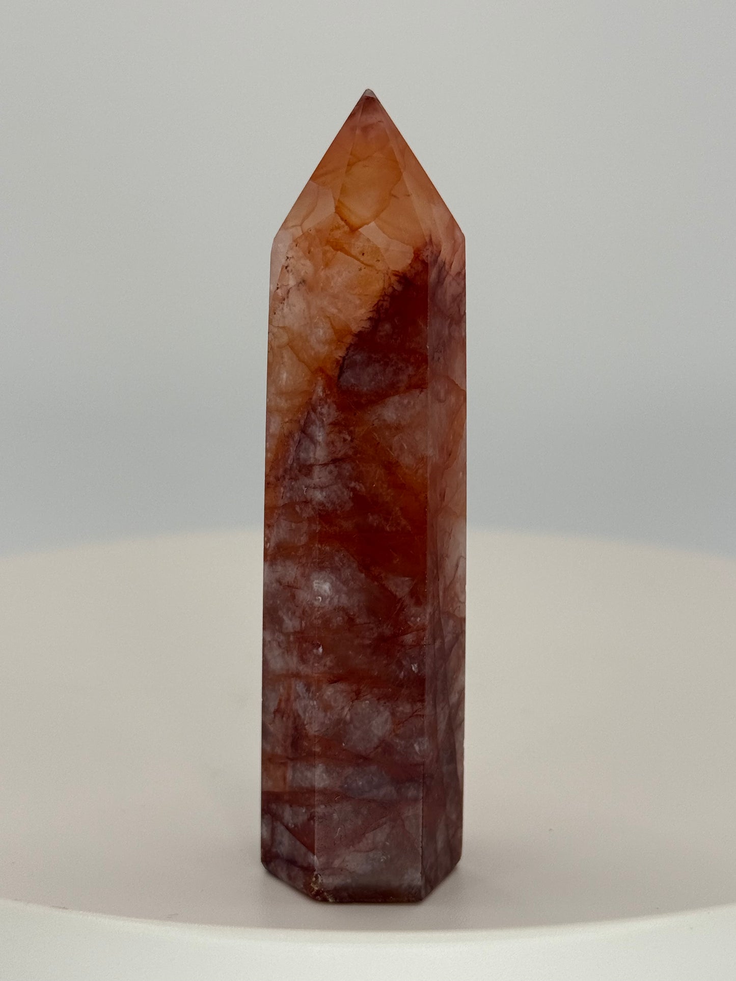 Fire Quartz Tower 2.1 oz – Polished Crystal Point for Energy, Passion & Focused Alignment