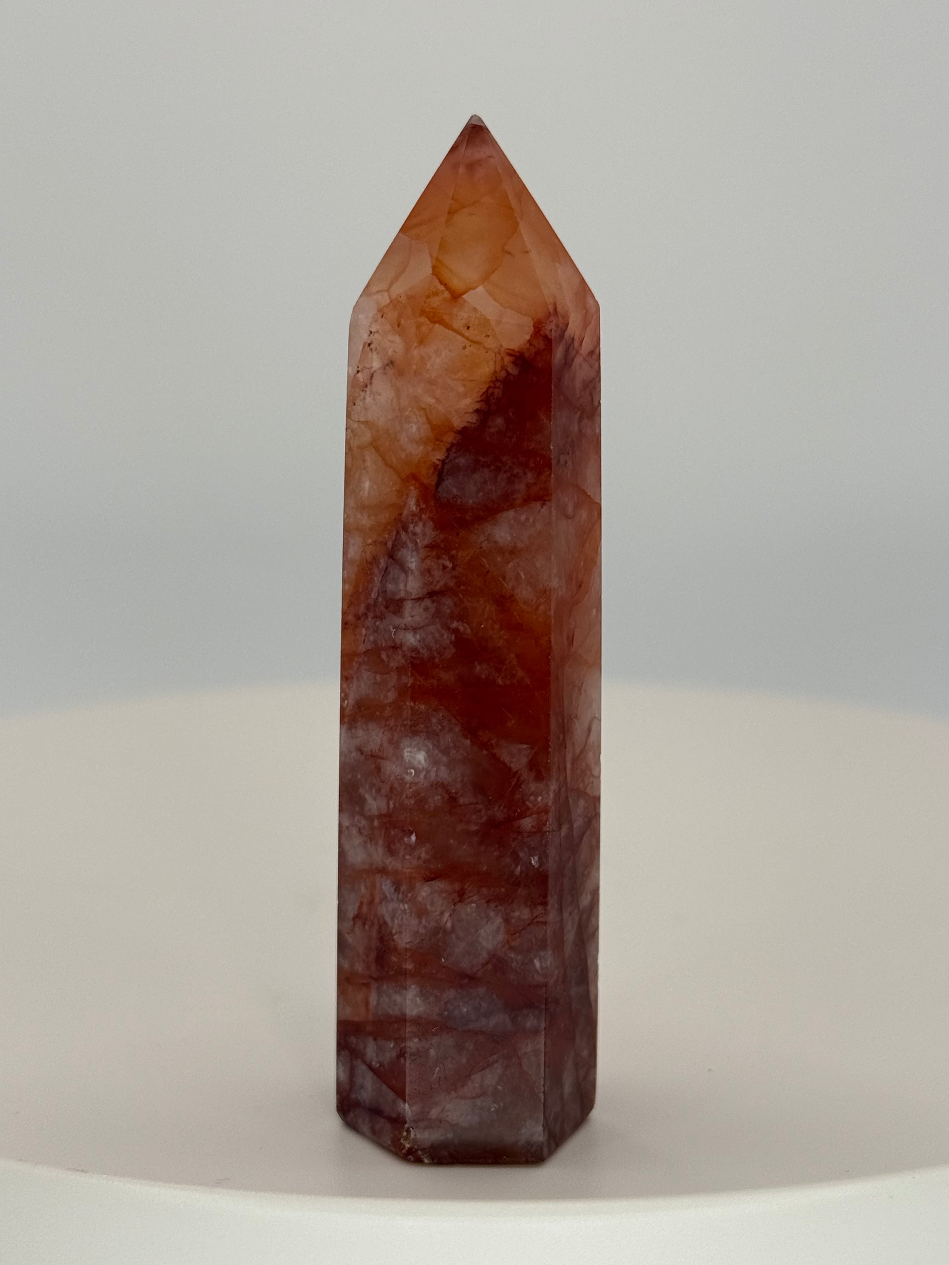Fire Quartz Tower 2.1 oz – Polished Crystal Point for Energy, Passion & Focused Alignment