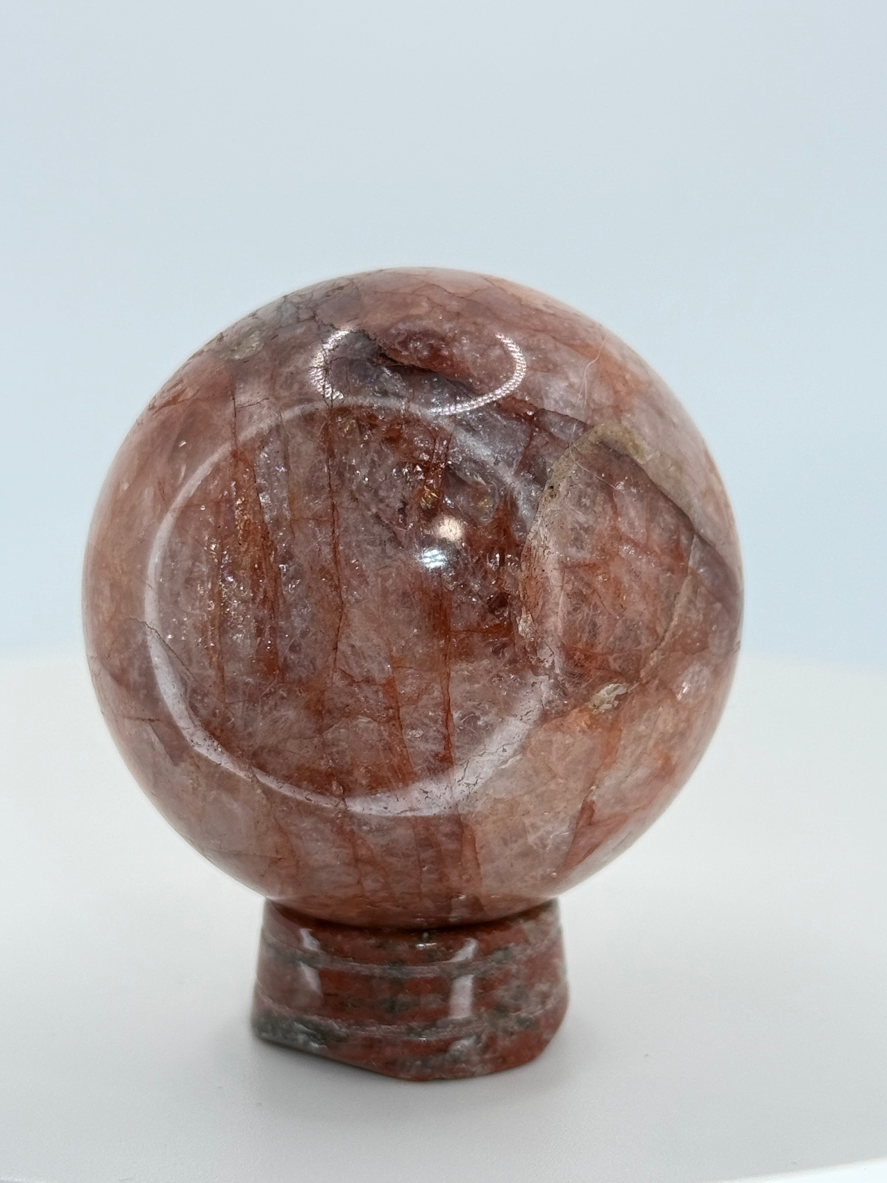 Fire Quartz Small Sphere – Polished Crystal Orb for Energy, Passion & Emotional Balance