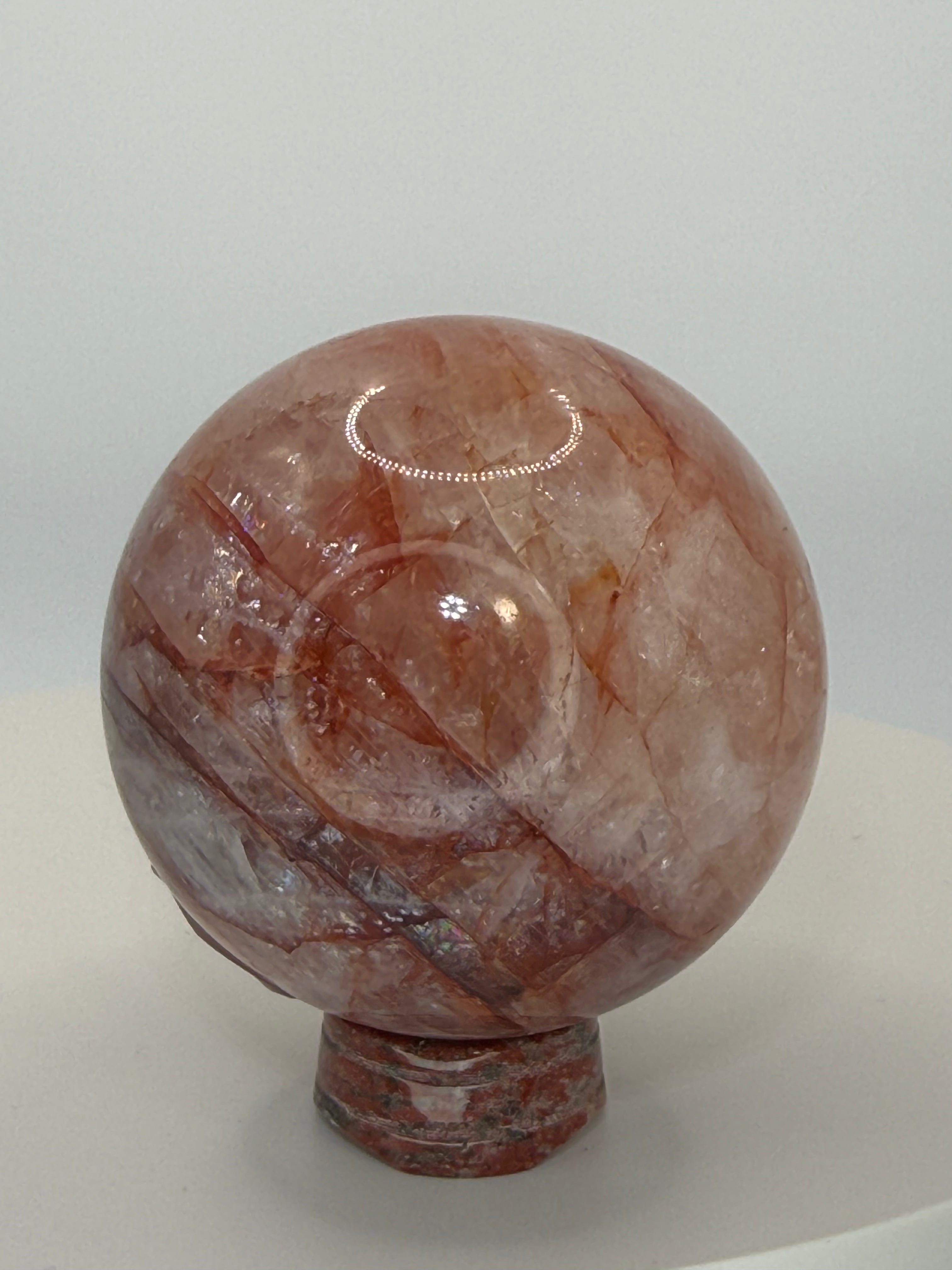 Fire Quartz Large Sphere – Polished Crystal Orb for Energy, Passion & Powerful Emotional Alignment
