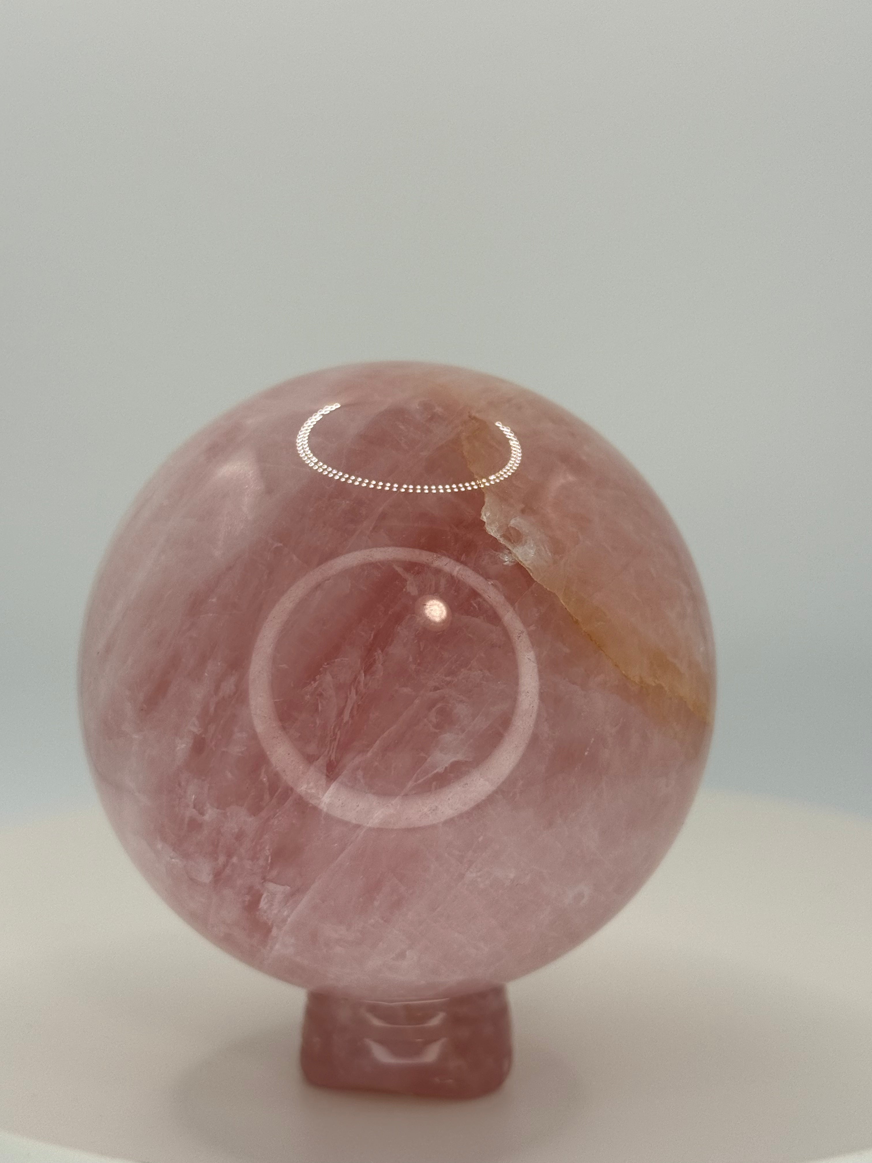 Rose Quartz Large Sphere – Polished Crystal Orb for Love, Peace & Heart‑Healing Energy