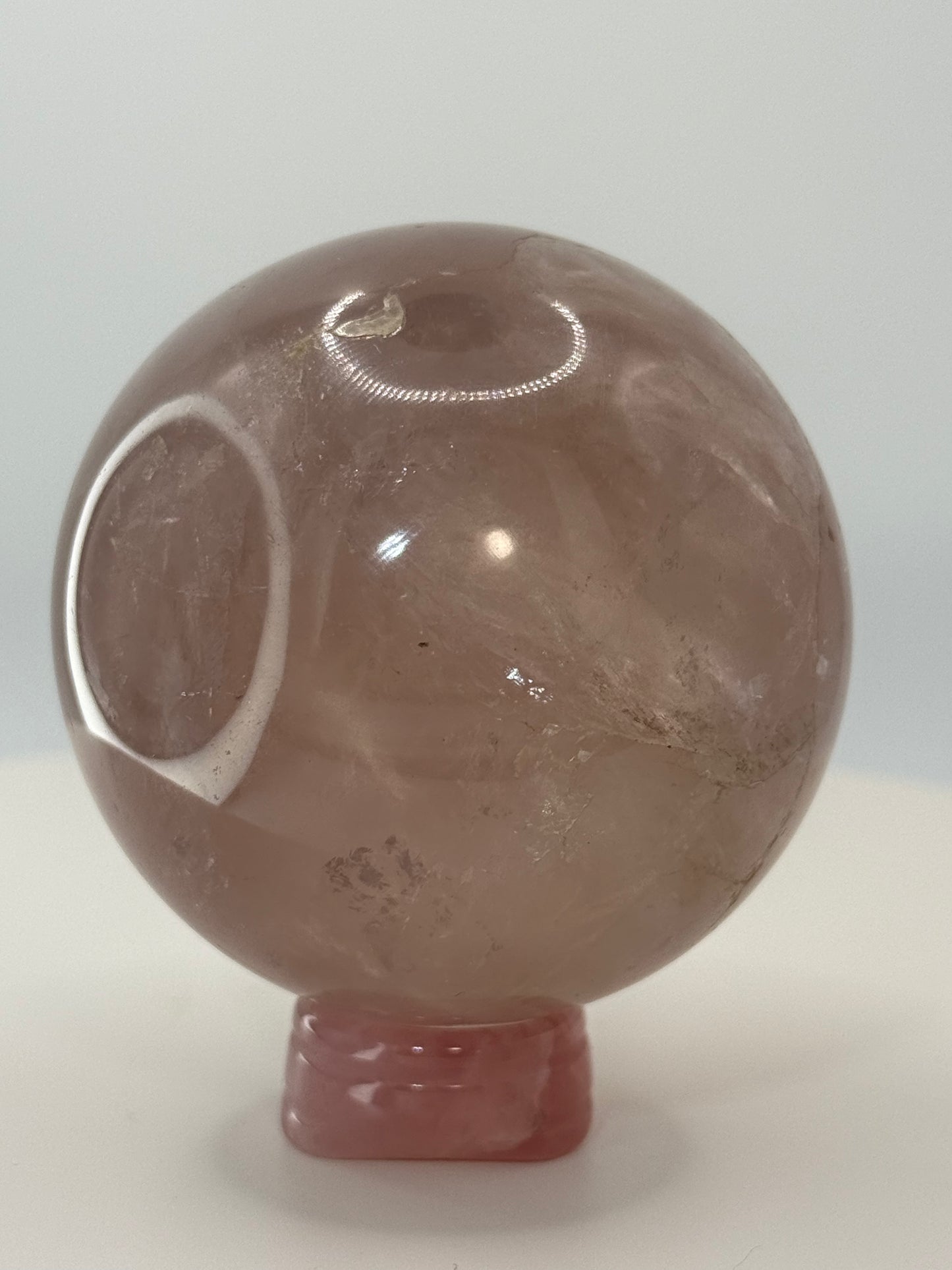 Medium Rose Quartz Sphere – Polished Crystal Orb for Love, Peace & Heart‑Healing Energy