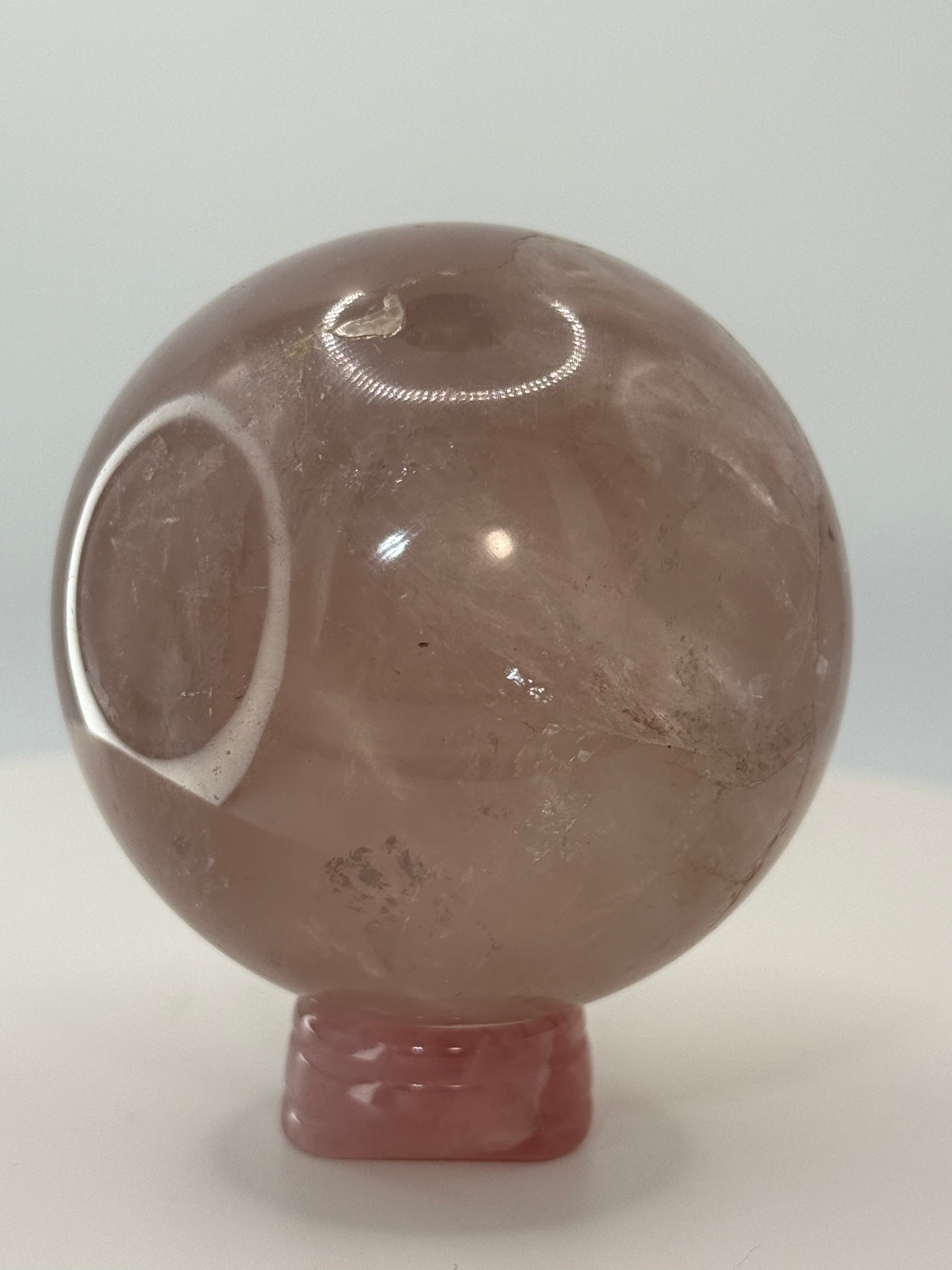 Medium Rose Quartz Sphere – Polished Crystal Orb for Love, Peace & Heart‑Healing Energy