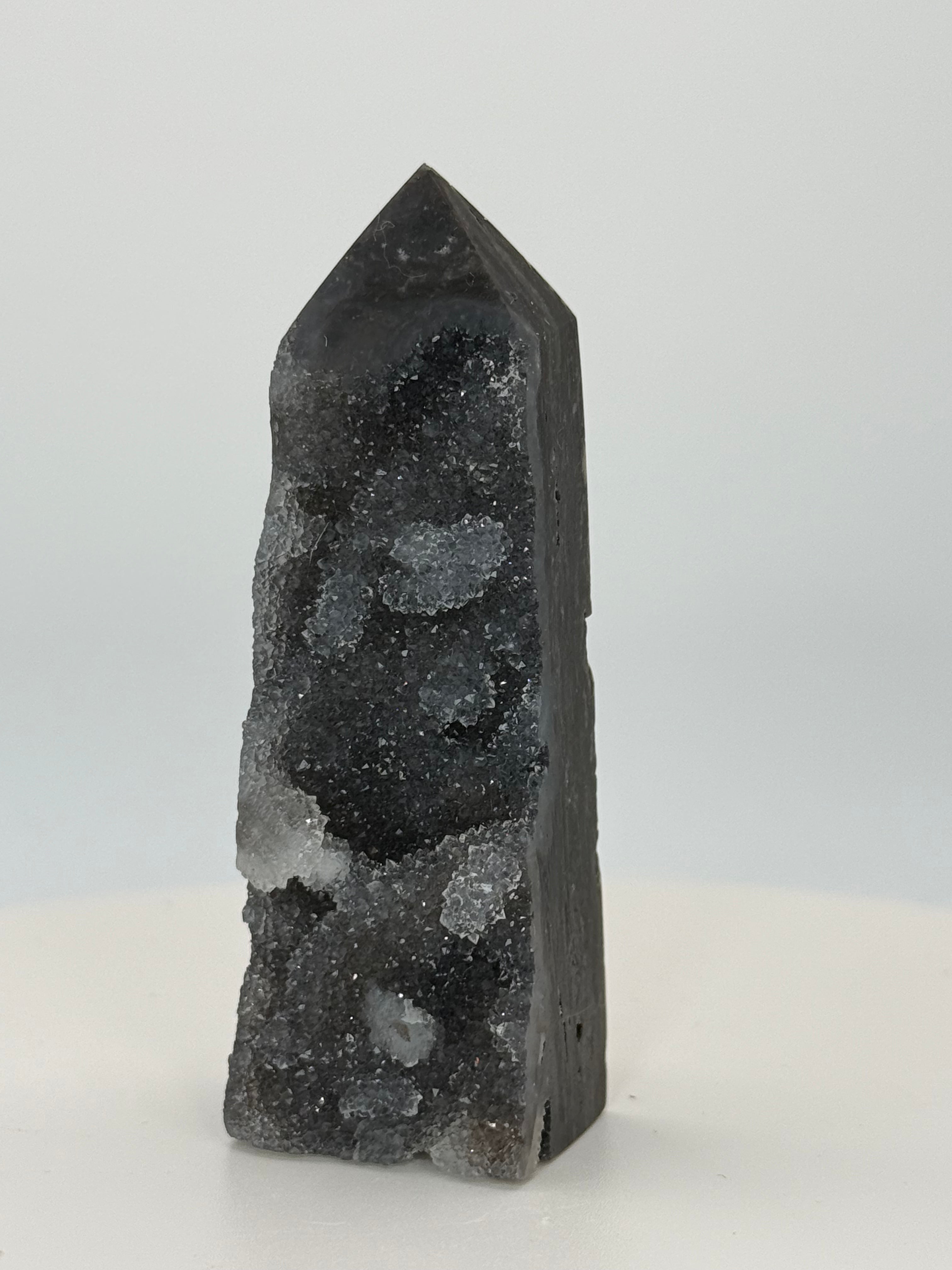 Small Sphalerite Tower – Metallic Druzy Crystal Point for Grounding, Strength & Transformation