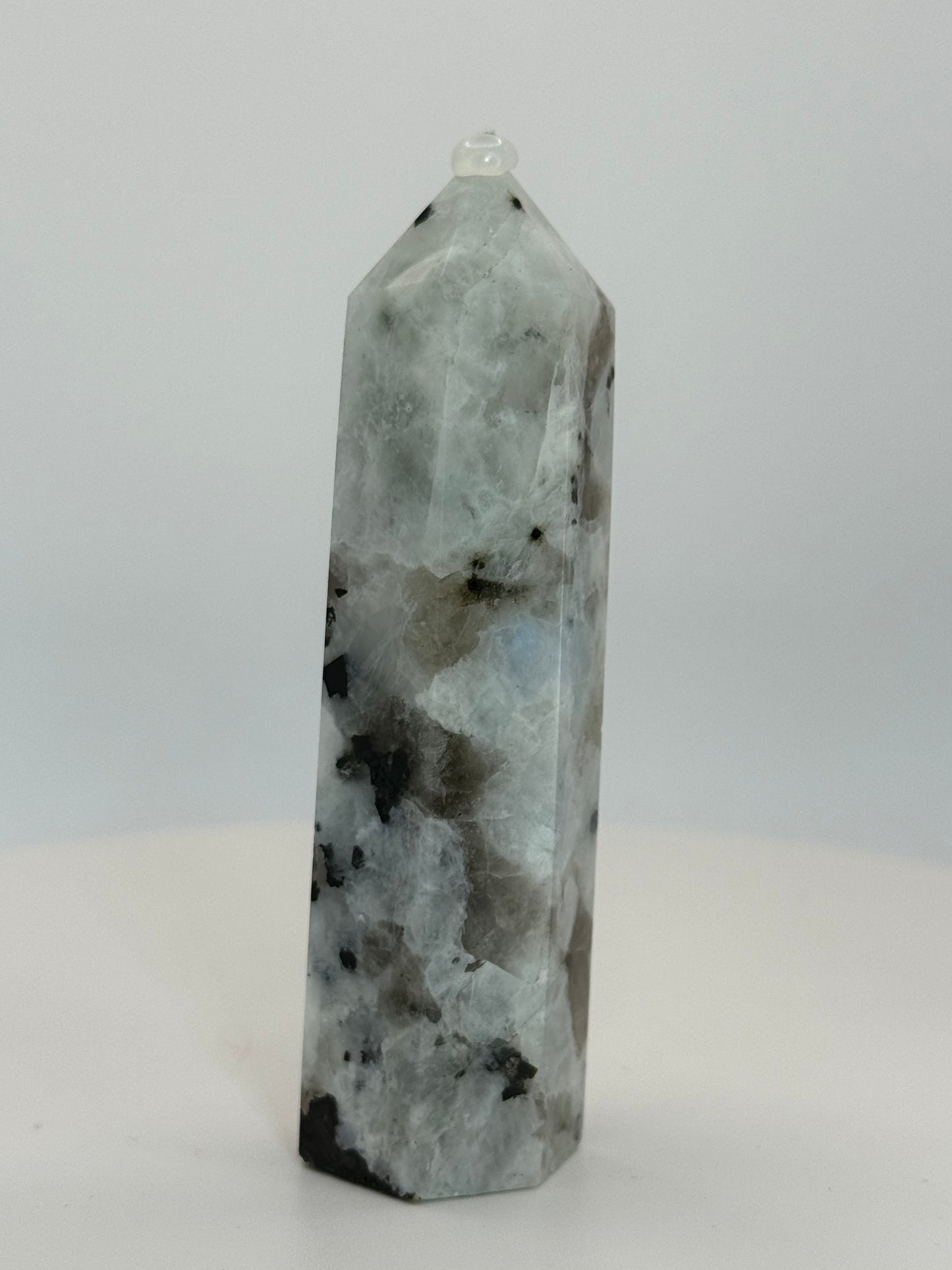 Moonstone Tower 3.1 oz – Polished Crystal Point with Natural Flash for Intuition & Inner Harmony