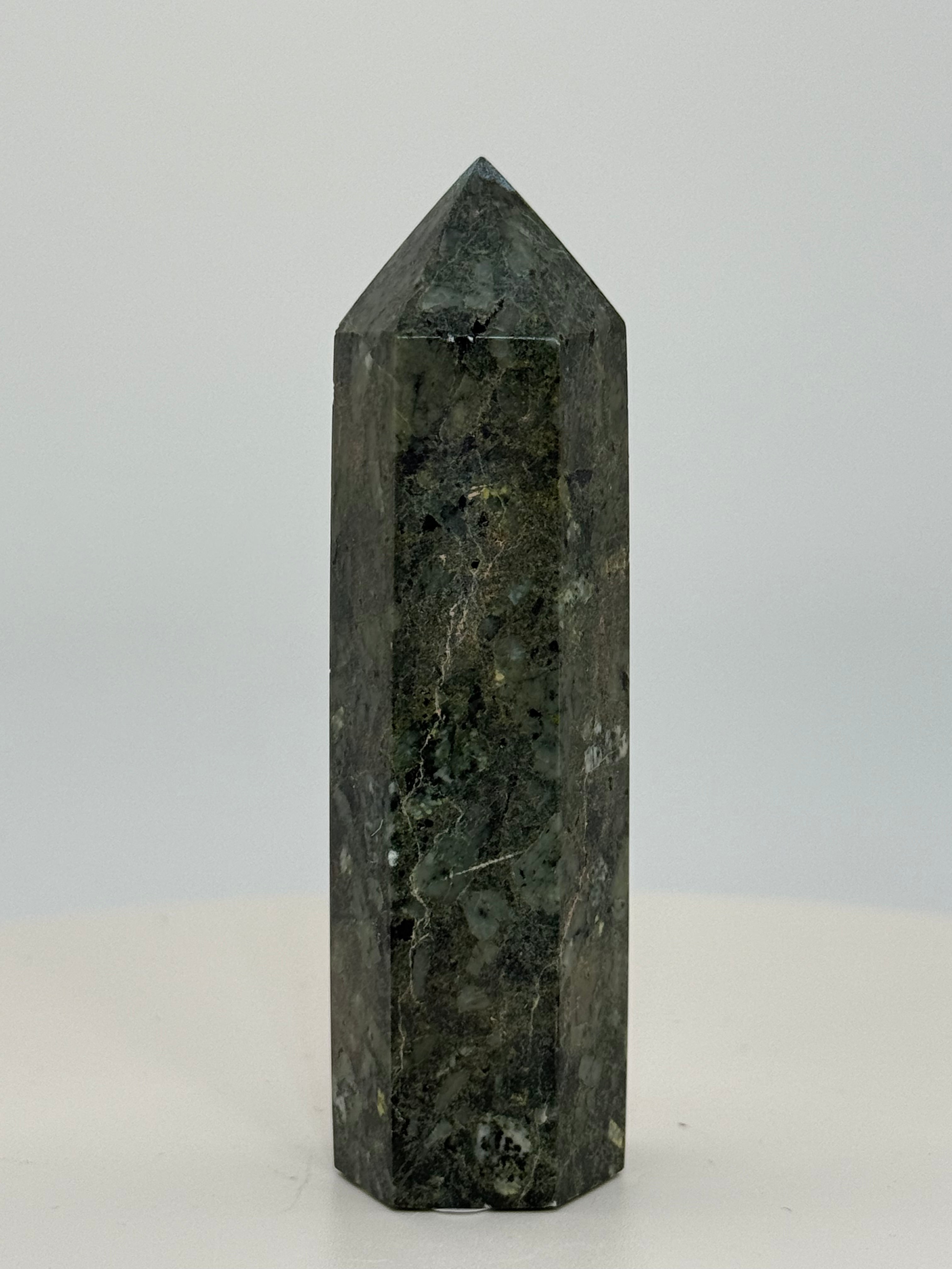 Unakite Tower 3 oz – Polished Green & Pink Crystal Point for Balance, Healing & Emotional Harmony
