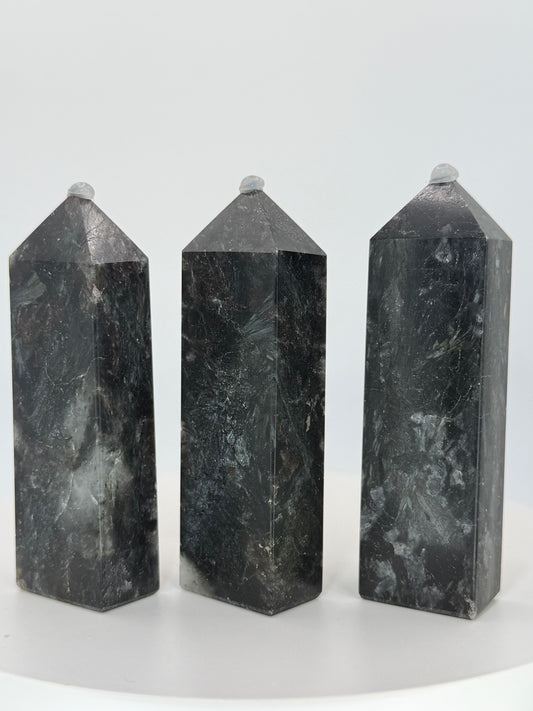 Garnet Arfvedsonite Tower 5.1 oz – Polished Crystal Point for Intuition, Transformation & Inner Clarity