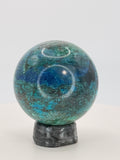 Turquoise & Hematite Crystal Sphere 7.1–8 oz – Grounding, Protection & Natural Balance