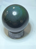 Rainbow Obsidian Sphere 3 oz – Polished Mini Orb with Iridescent Flash for Protection & Balance