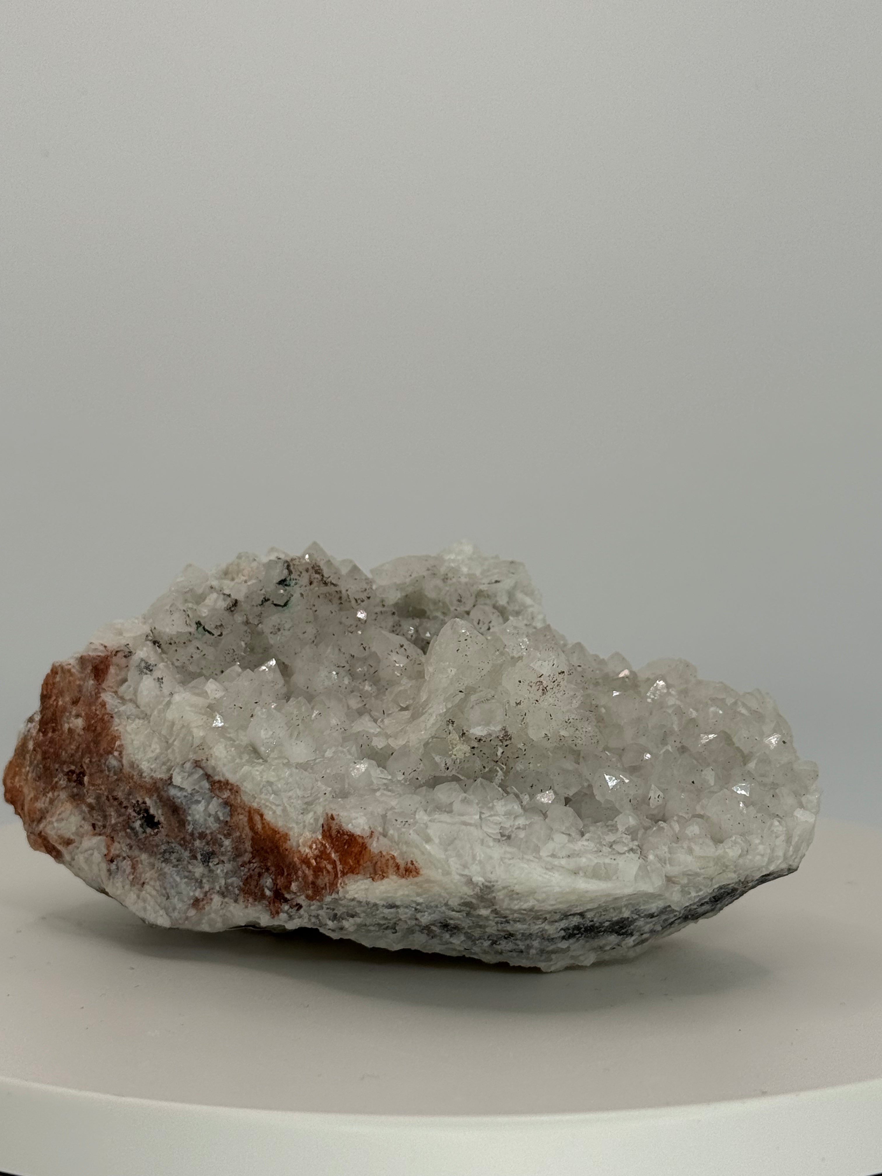Quartz Cluster on Ironstone/Jasper Matrix – Natural Sparkling Crystal on Earthy Mineral Base