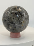Black Tourmaline Sphere #2 – Polished Protective Crystal for Grounding, Strength & Energy Shielding
