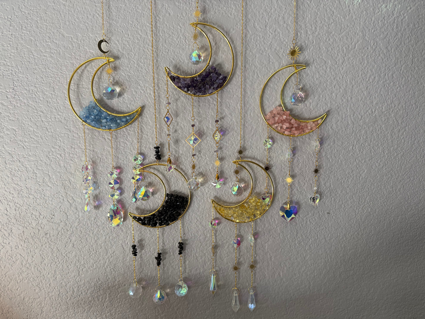 Crystal Suncatchers Large Moon – Handcrafted Hanging Décor for Light, Balance & Positive Energy