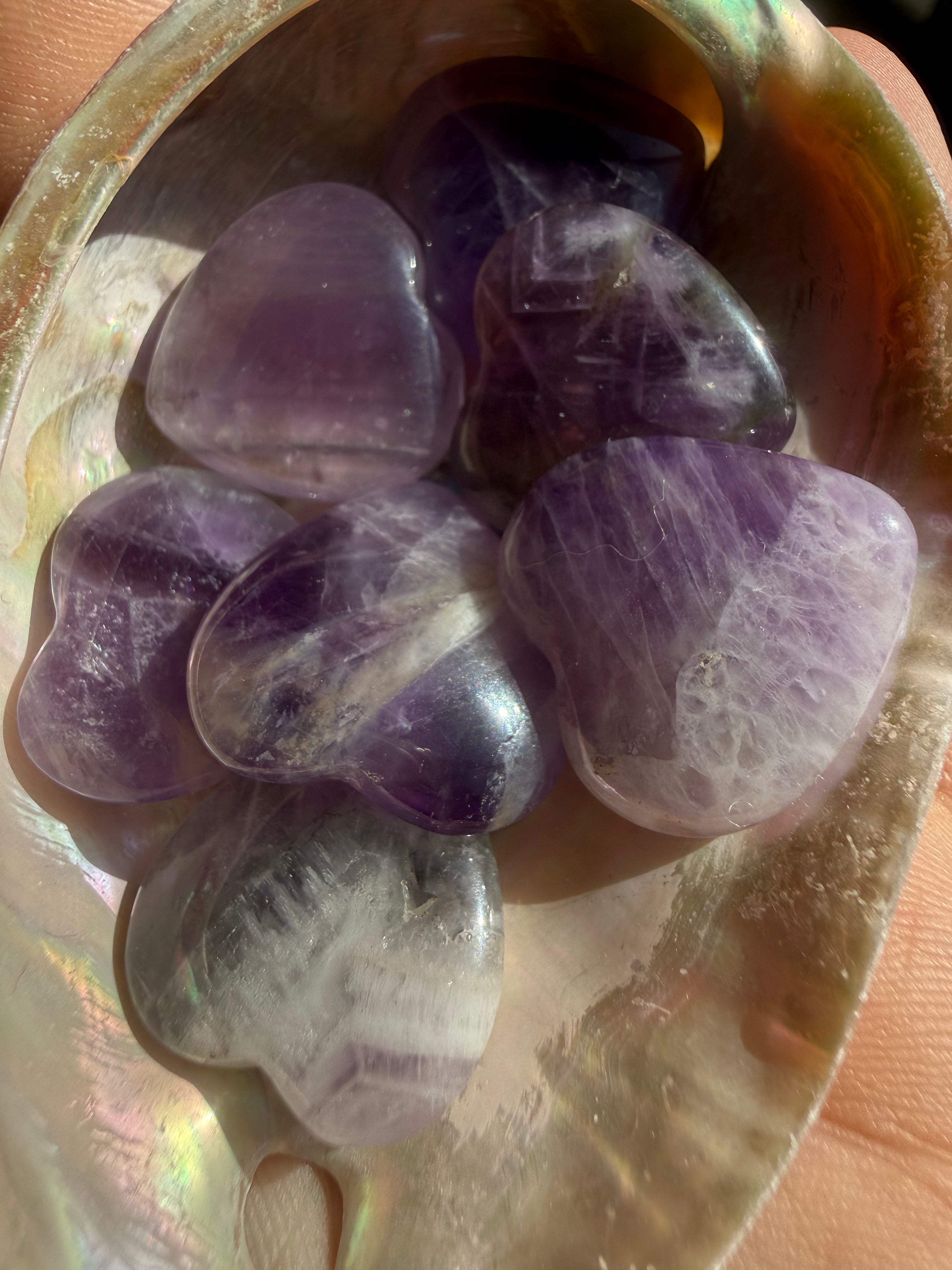 Amethyst Crystal Heart | Polished Mini Gemstone | Pocket Crystal Gift