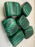 Malachite Tumble | Polished Green Crystal | Natural Banding | Pocket Stone
