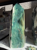 Extra‑Large Moss Agate Tower — 2 lbs 14 oz Polished Crystal Point for Growth, Grounding & Natural Harmony
