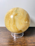 Polished Honey Calcite Sphere – Large Crystal Ball for Energy, Clarity & Home Décor
