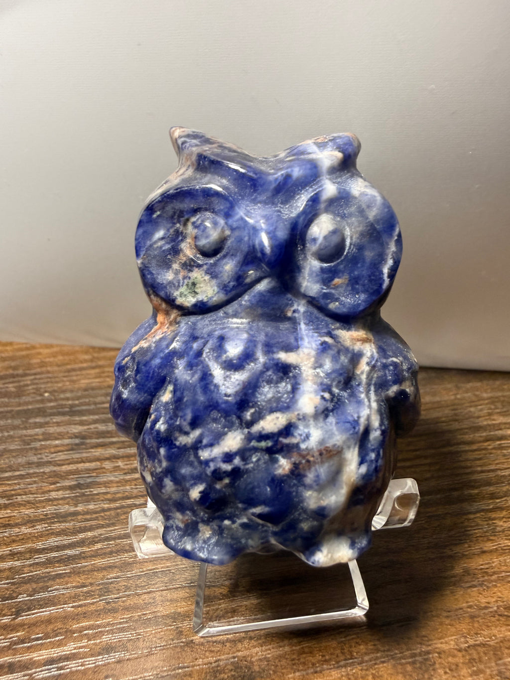 Sodalite Owl – Hand‑Carved Figurine for Wisdom, Intuition & Mental Clarity