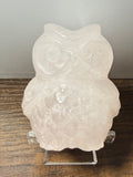 Rose Quartz Owl Carving – Polished Crystal Figurine for Clarity, Peace & Heart‑Healing Energy
